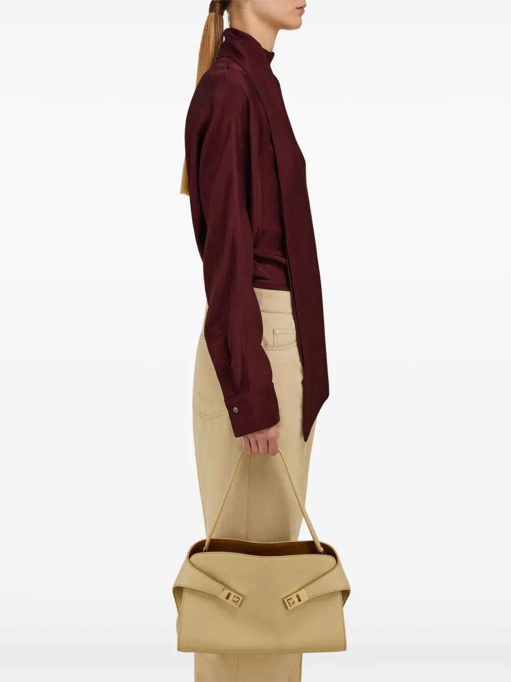 Ferragamo Hug Soft Medium Bicolor Shoulder Bag