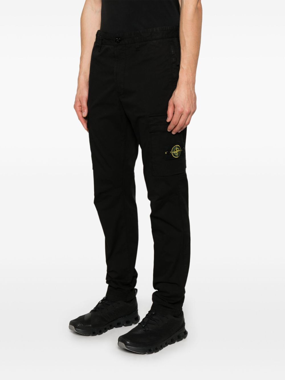 Stone Island Tapered Leg Cotton Cargo Trousers