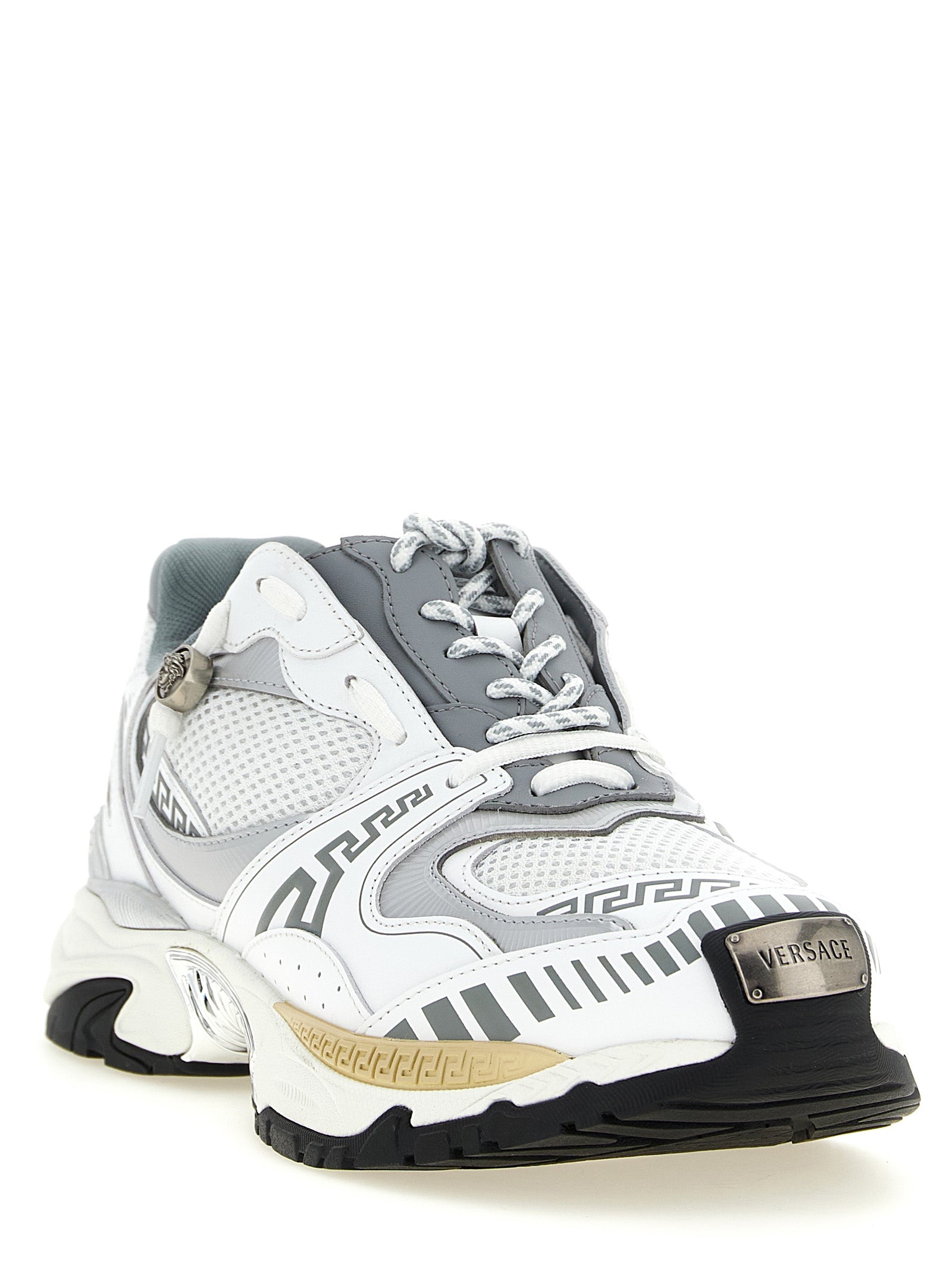 Versace 'Icaro' Mesh And Leather Fabric Sneakers
