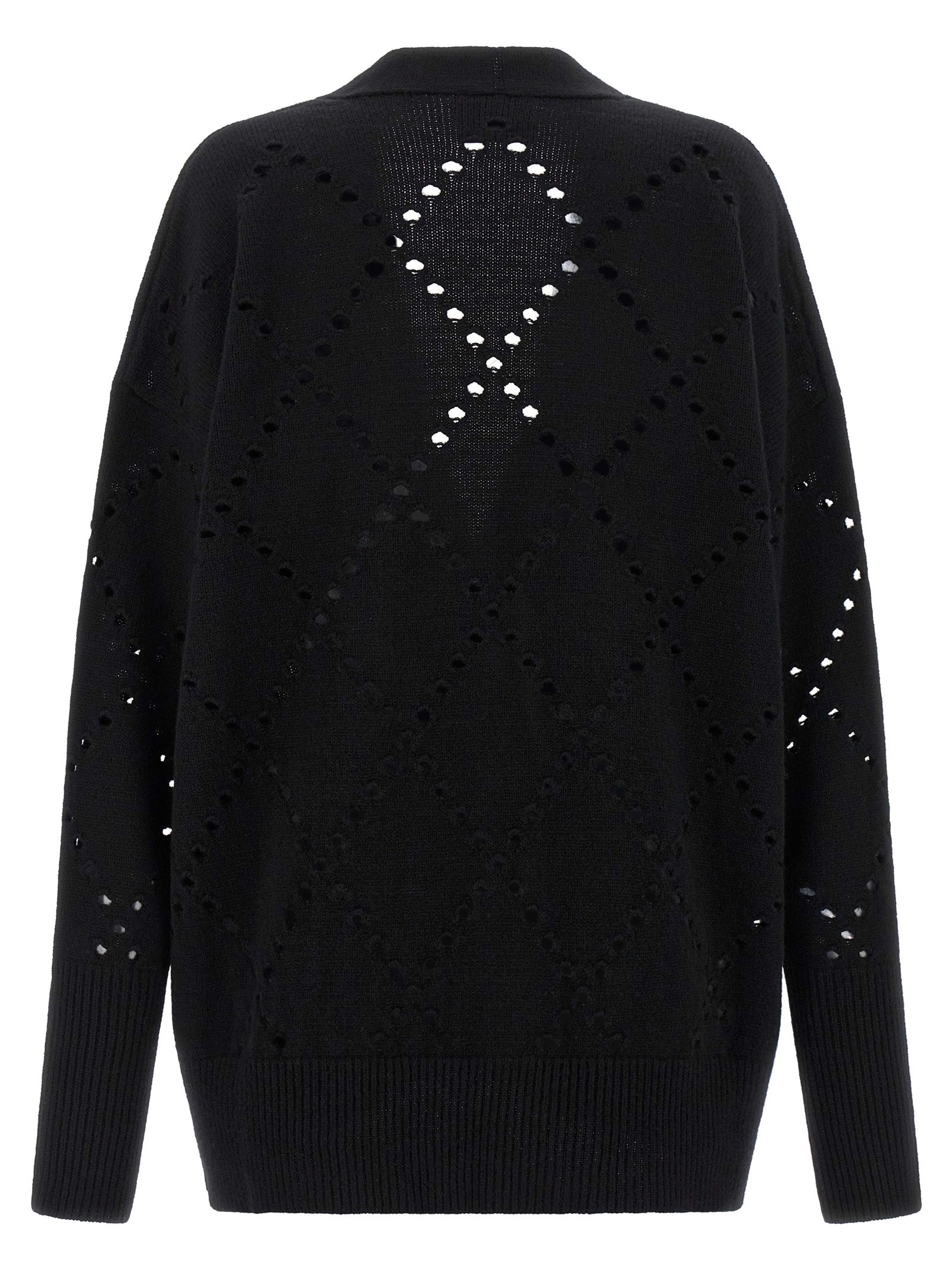 Nude Argyle Cut-Out Cardigan