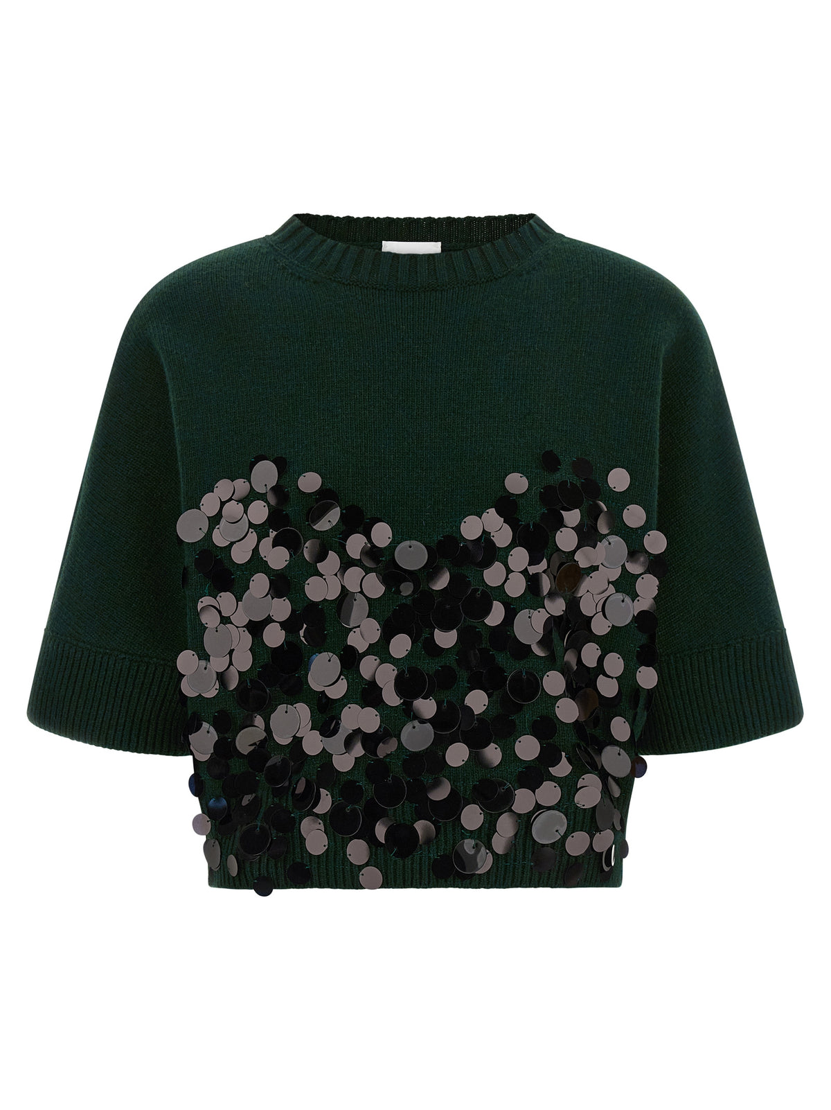 Nude Sequin Cropped Sweater