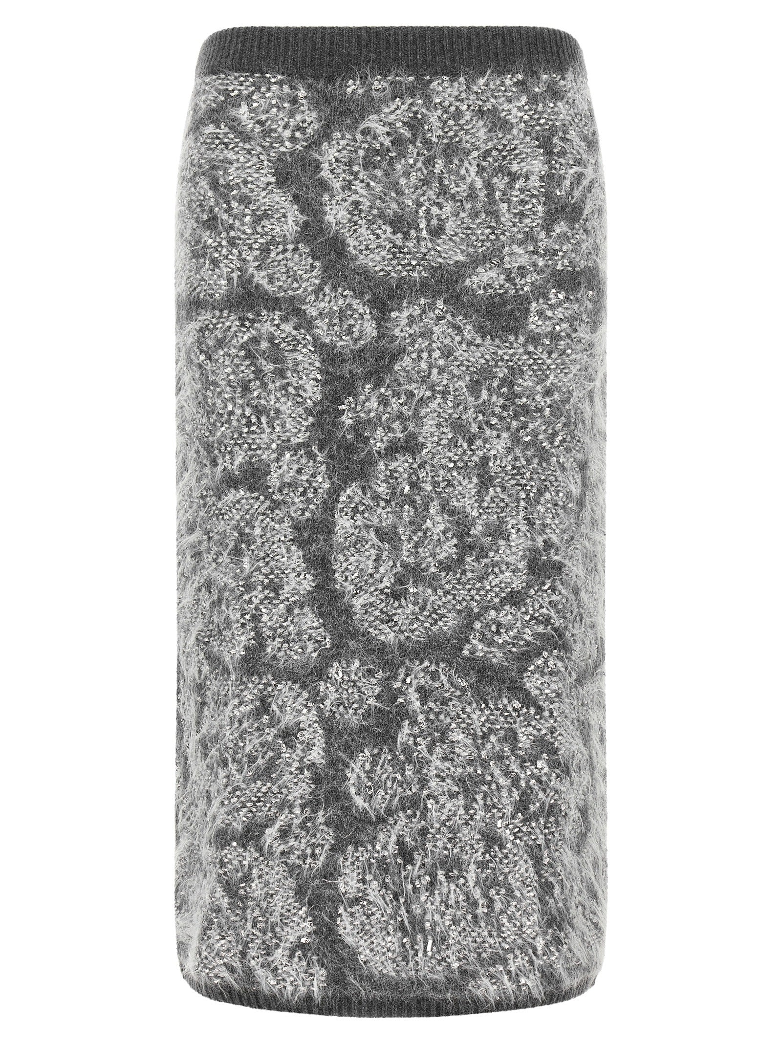 Nude Jacquard Knit Skirt