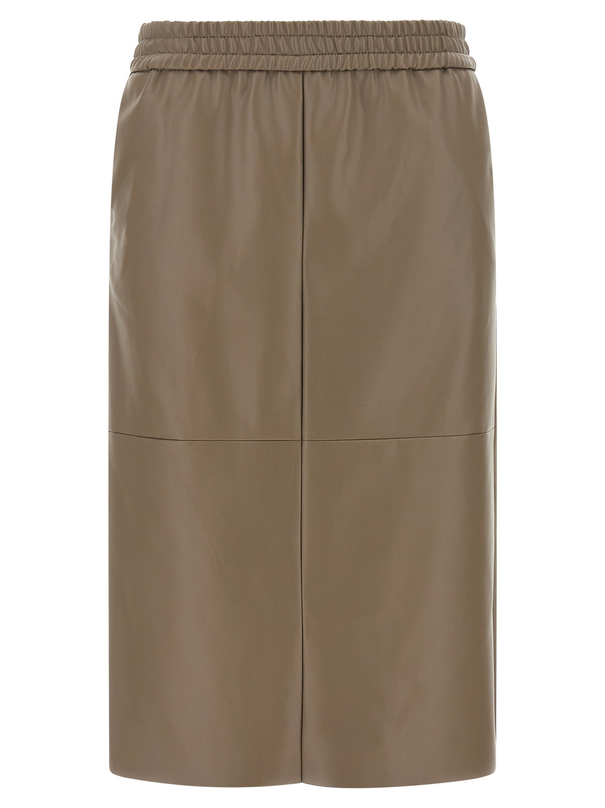 Nude Eco-Leather Panel Skirt