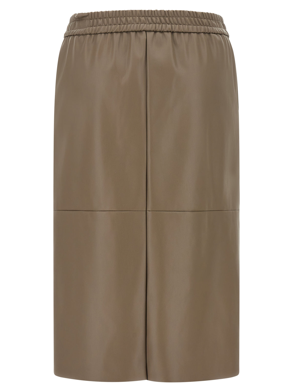Nude Eco-Leather Panel Skirt
