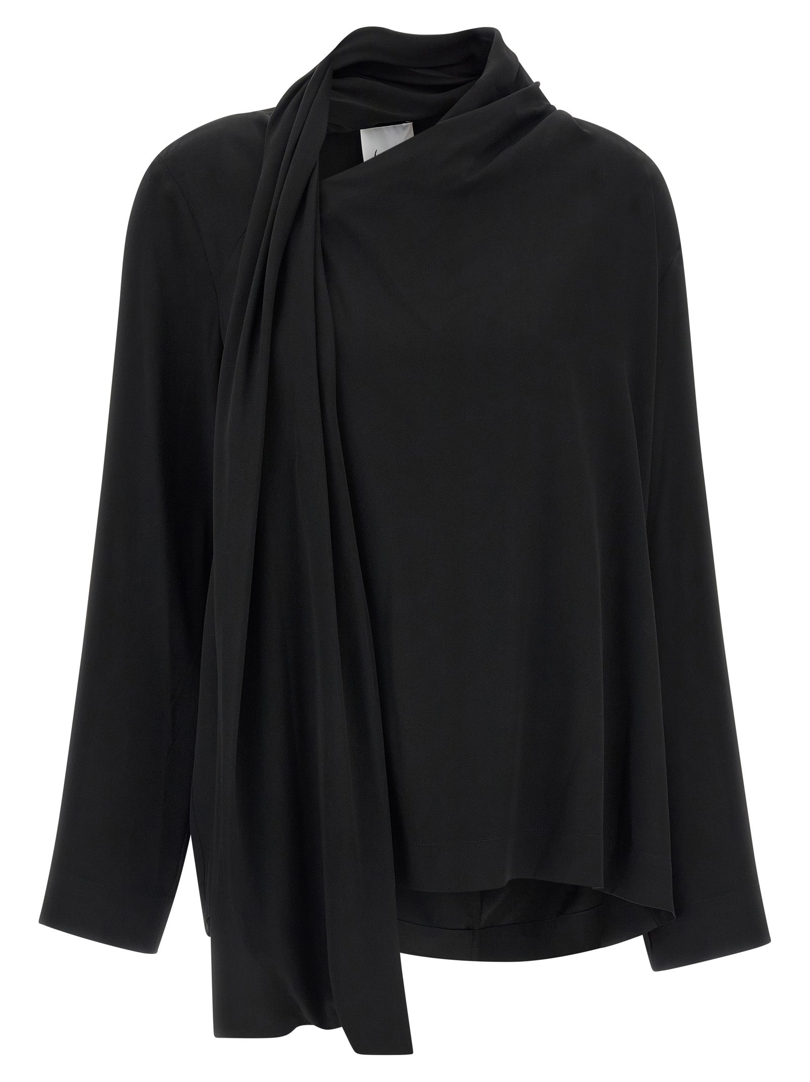 Nude Draped Panel Blouse
