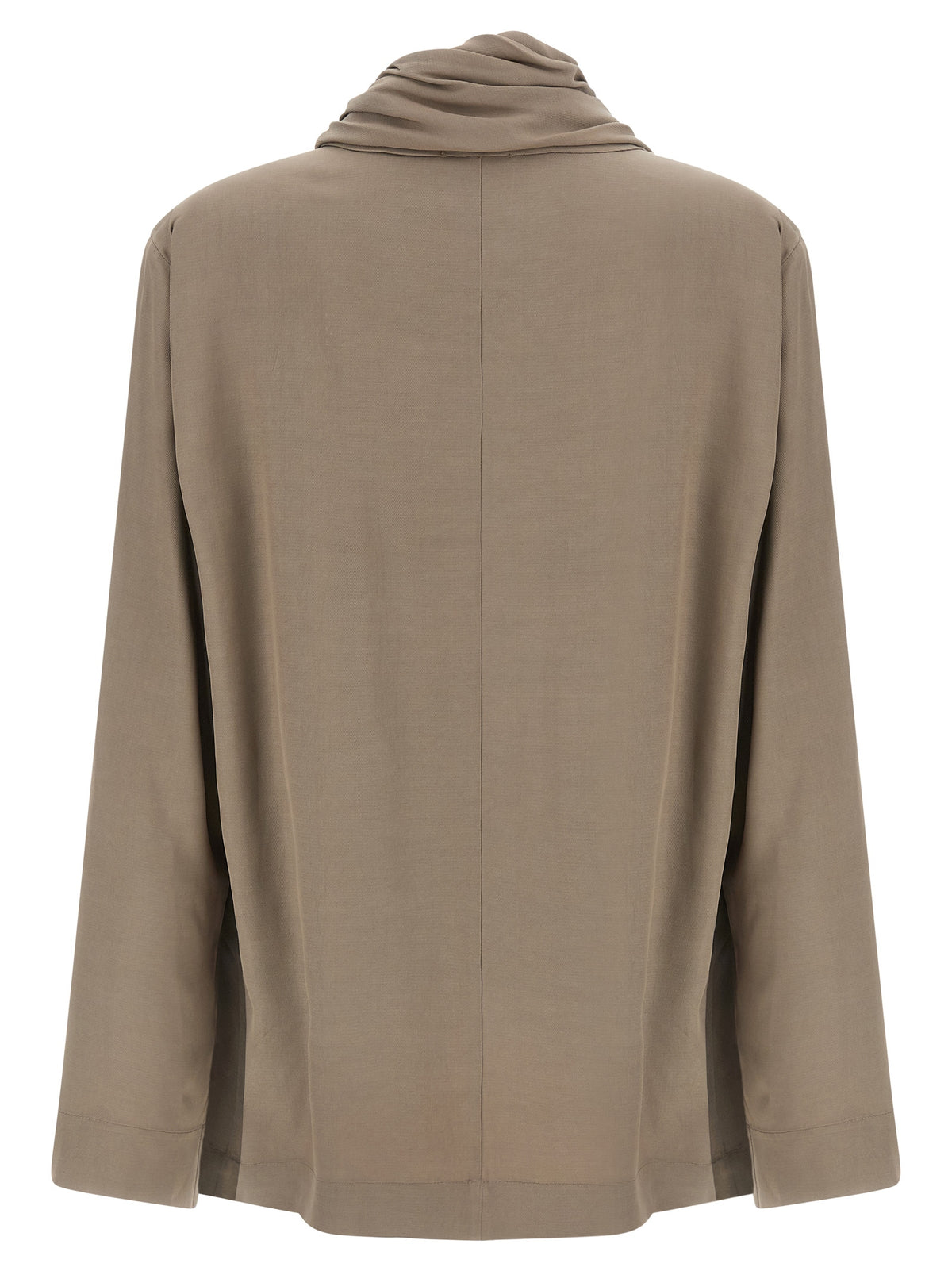 Nude Draped Panel Blouse