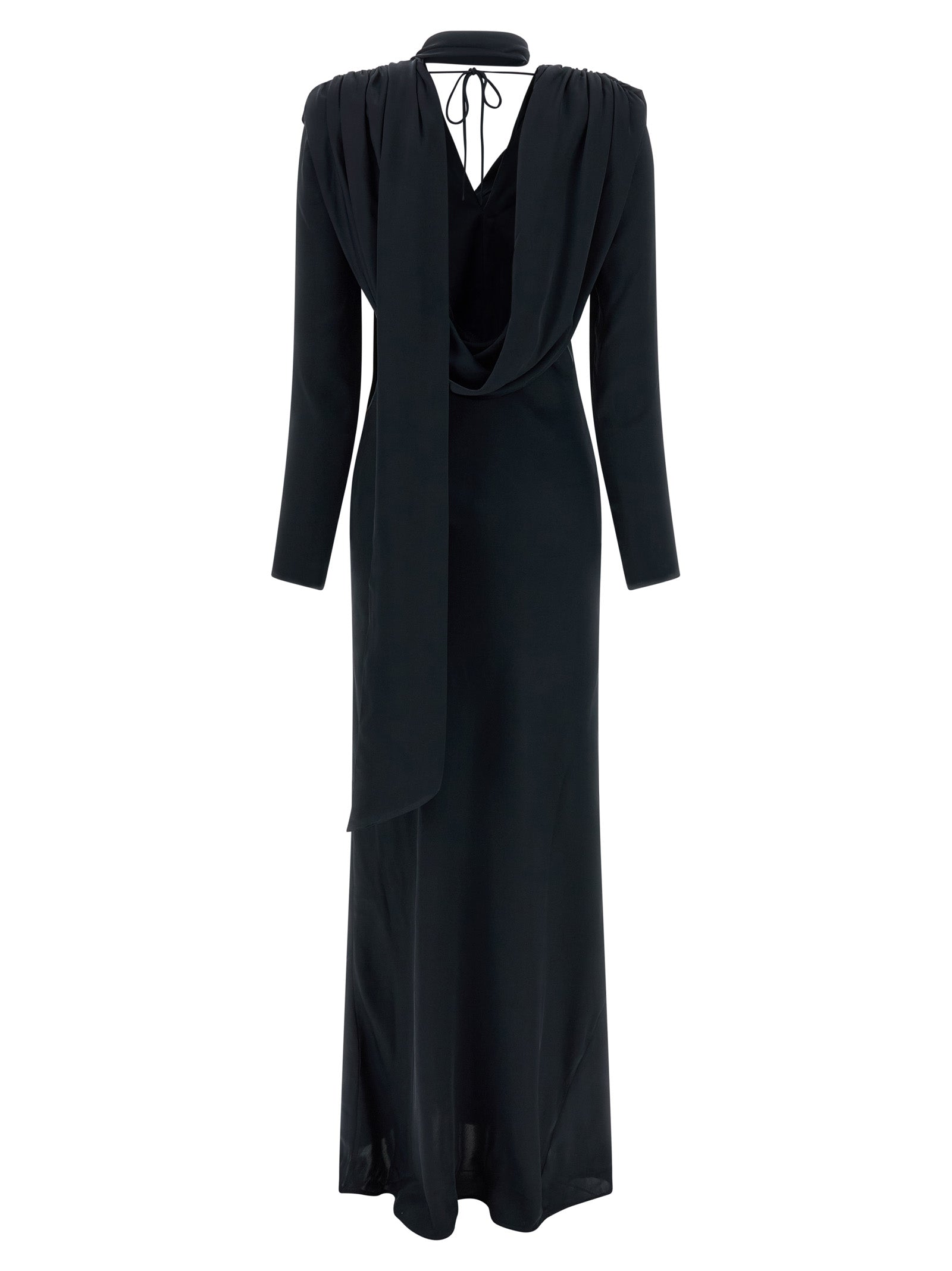 Rotate Birger Christensen 'Satin Maxi Drapy' Dress