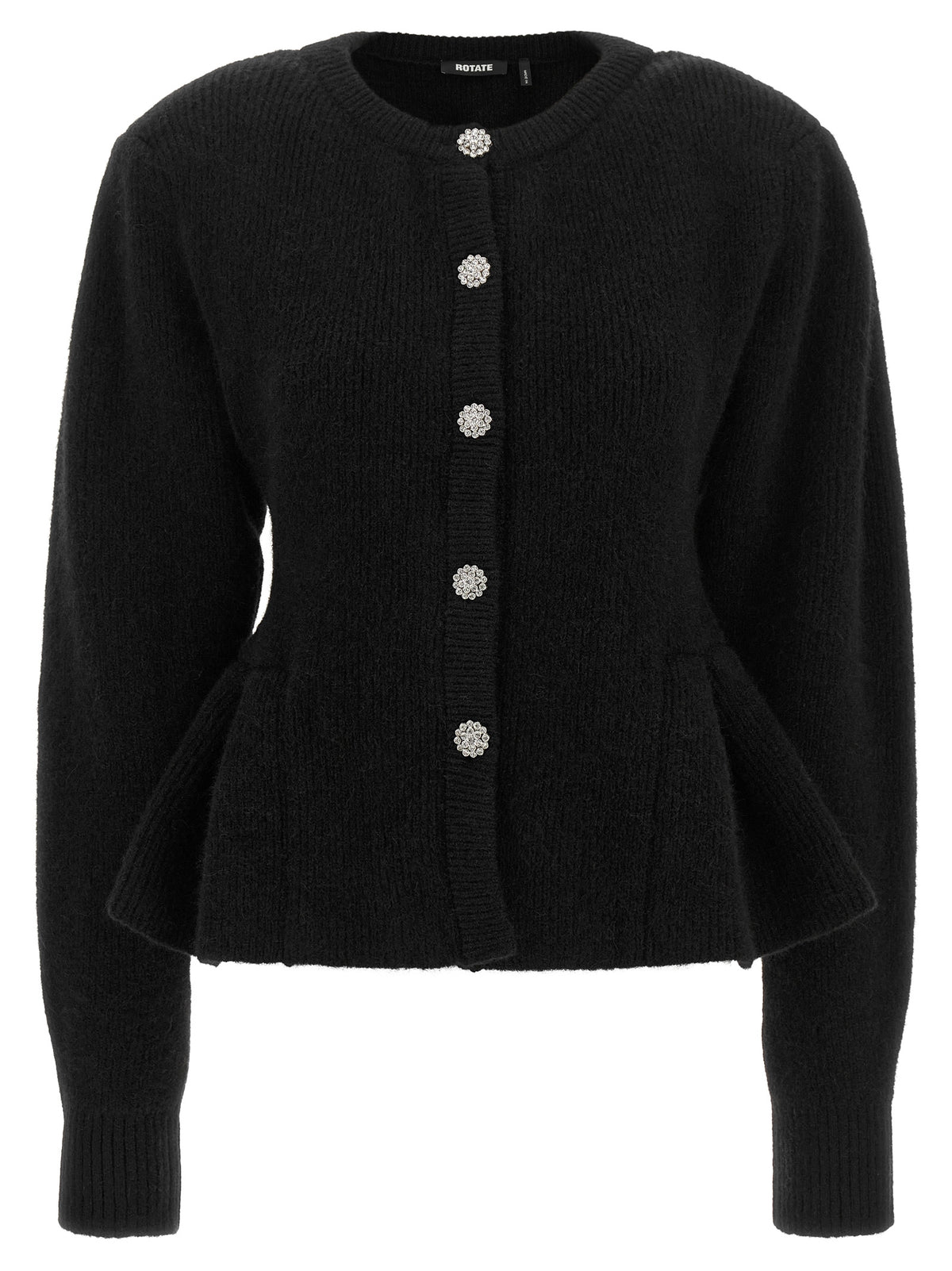Rotate Birger Christensen Black Jewel Button Cardigan