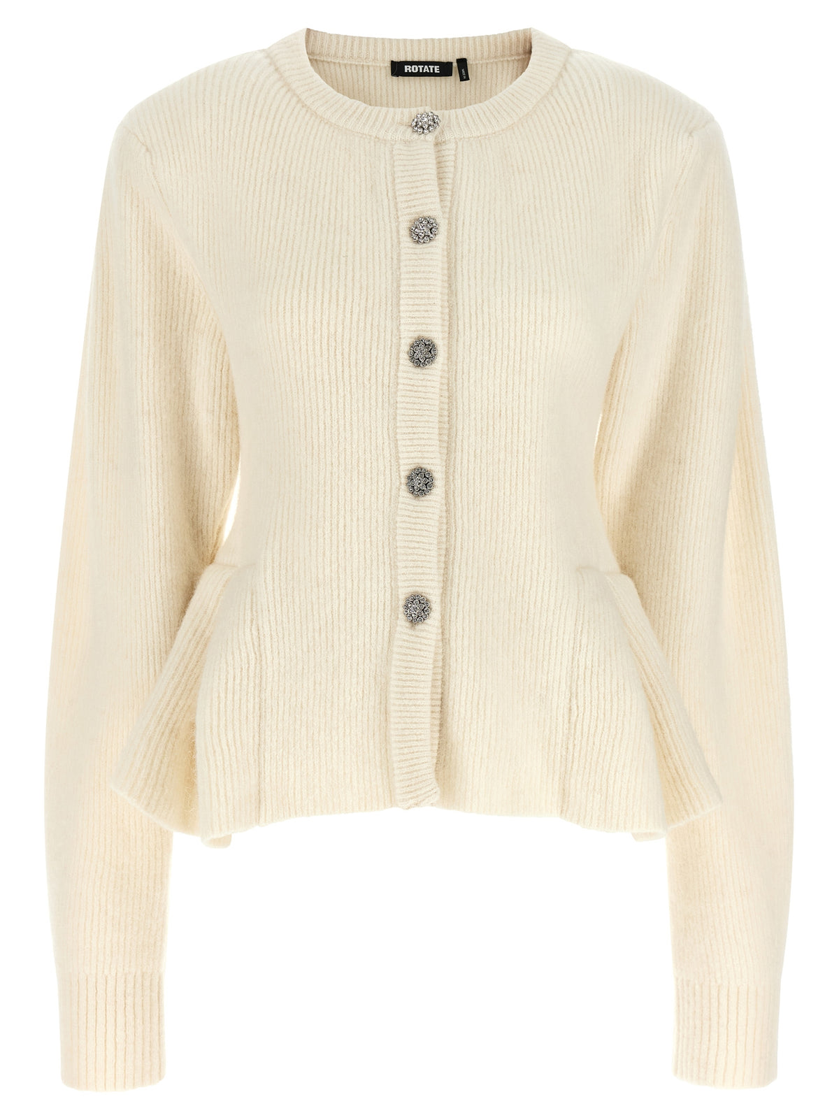 Rotate Birger Christensen White Jewel Buttons Cardigan