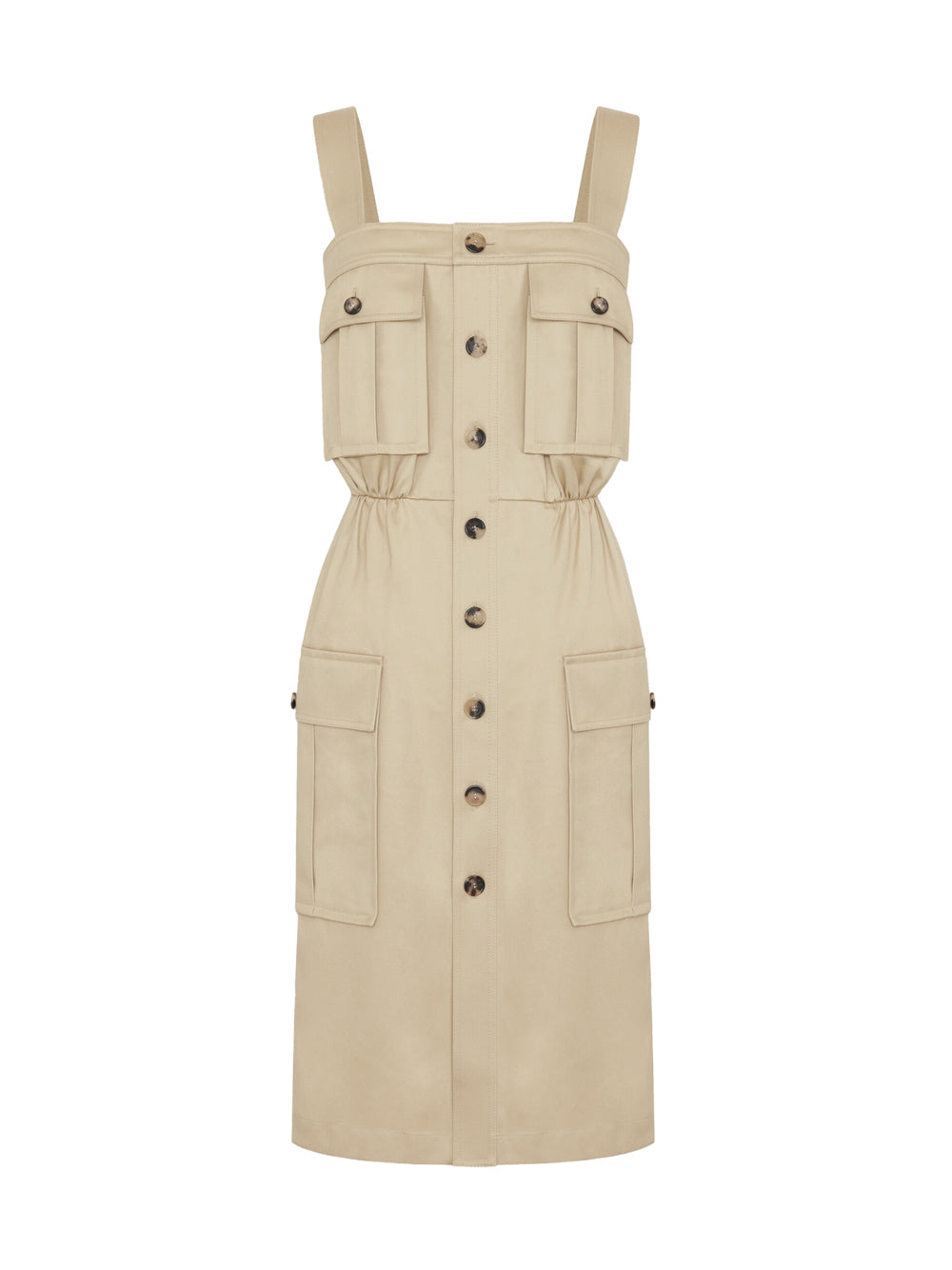 Saint Laurent Knee-lenght Saharienne Dress In Cotton Gabardine