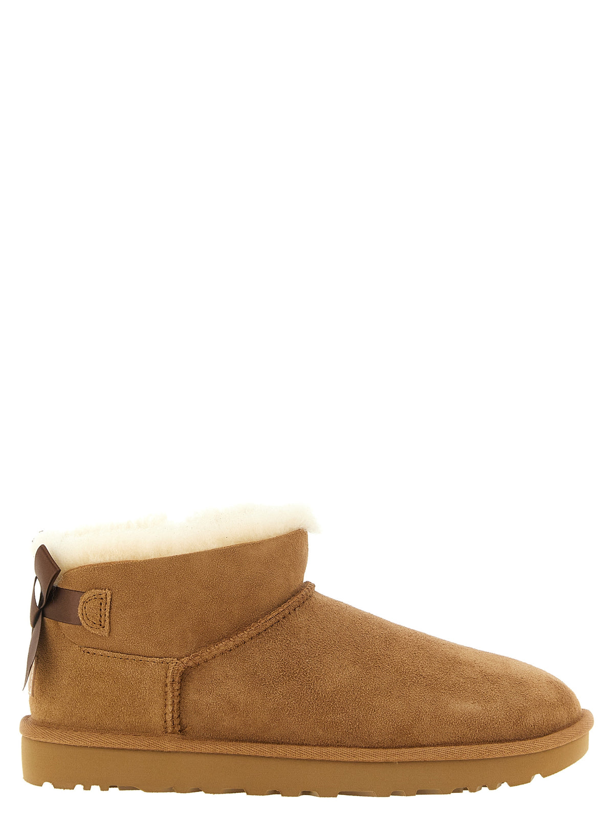 Ugg 'Ultra Mini Bailey Bow' Beige Ankle Boots