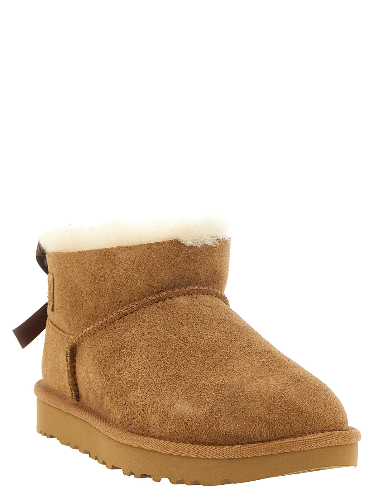 Ugg 'Ultra Mini Bailey Bow' Beige Ankle Boots