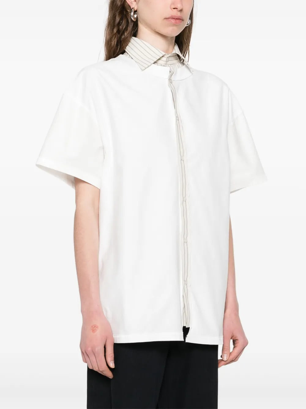 Maison Margiela Short Sleeved Layered Cotton Shirt
