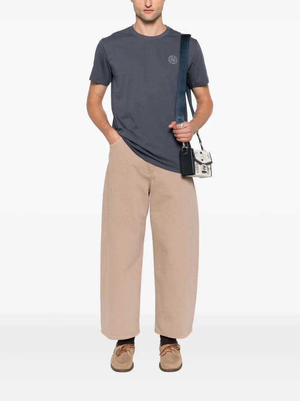 Fendi Ff Postcards Logo Print Cotton T-shirt