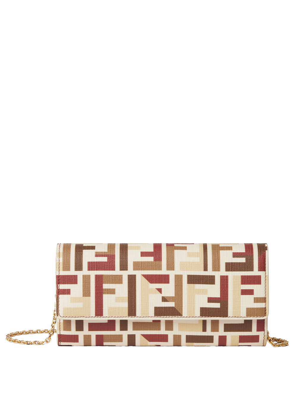 Fendi Ff Fabric Continental With Chain Pouch