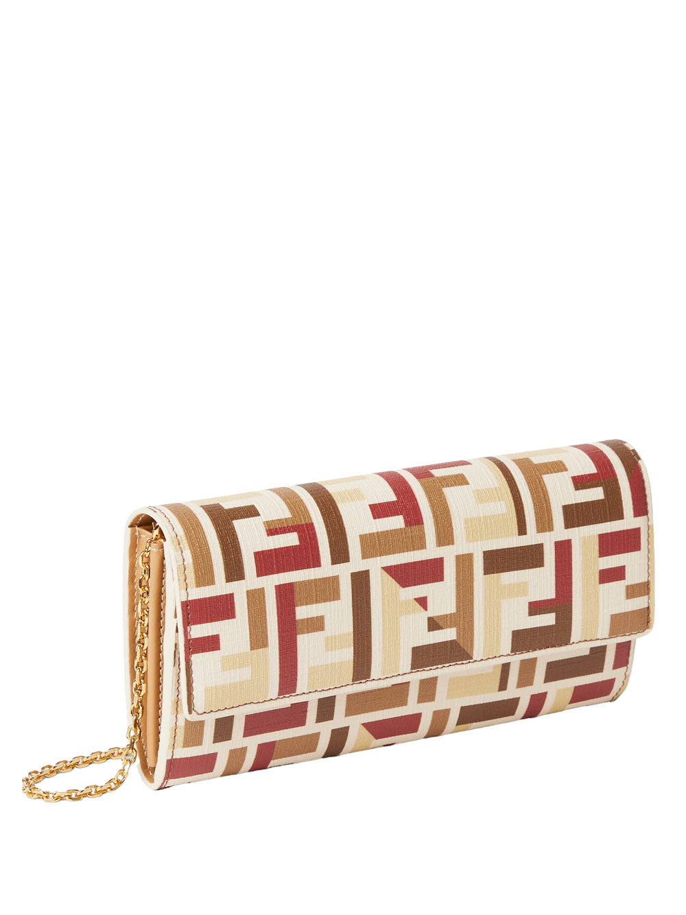 Fendi Ff Fabric Continental With Chain Pouch