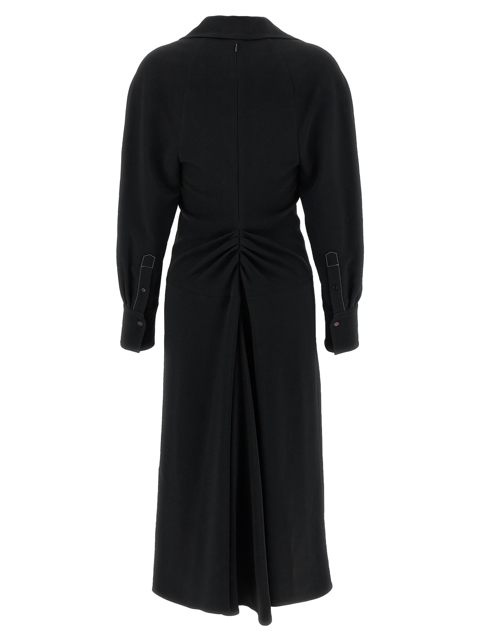 Victoria Beckham 'Long Sleeve Polo Collar Midi' Dress