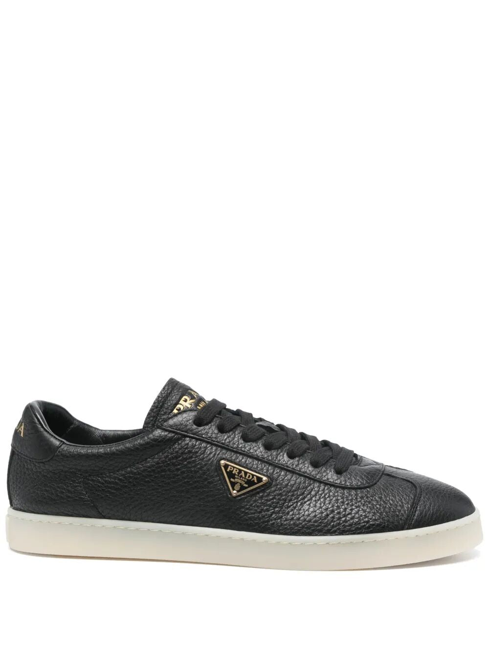 Prada Lane Grained Leather Sneakers
