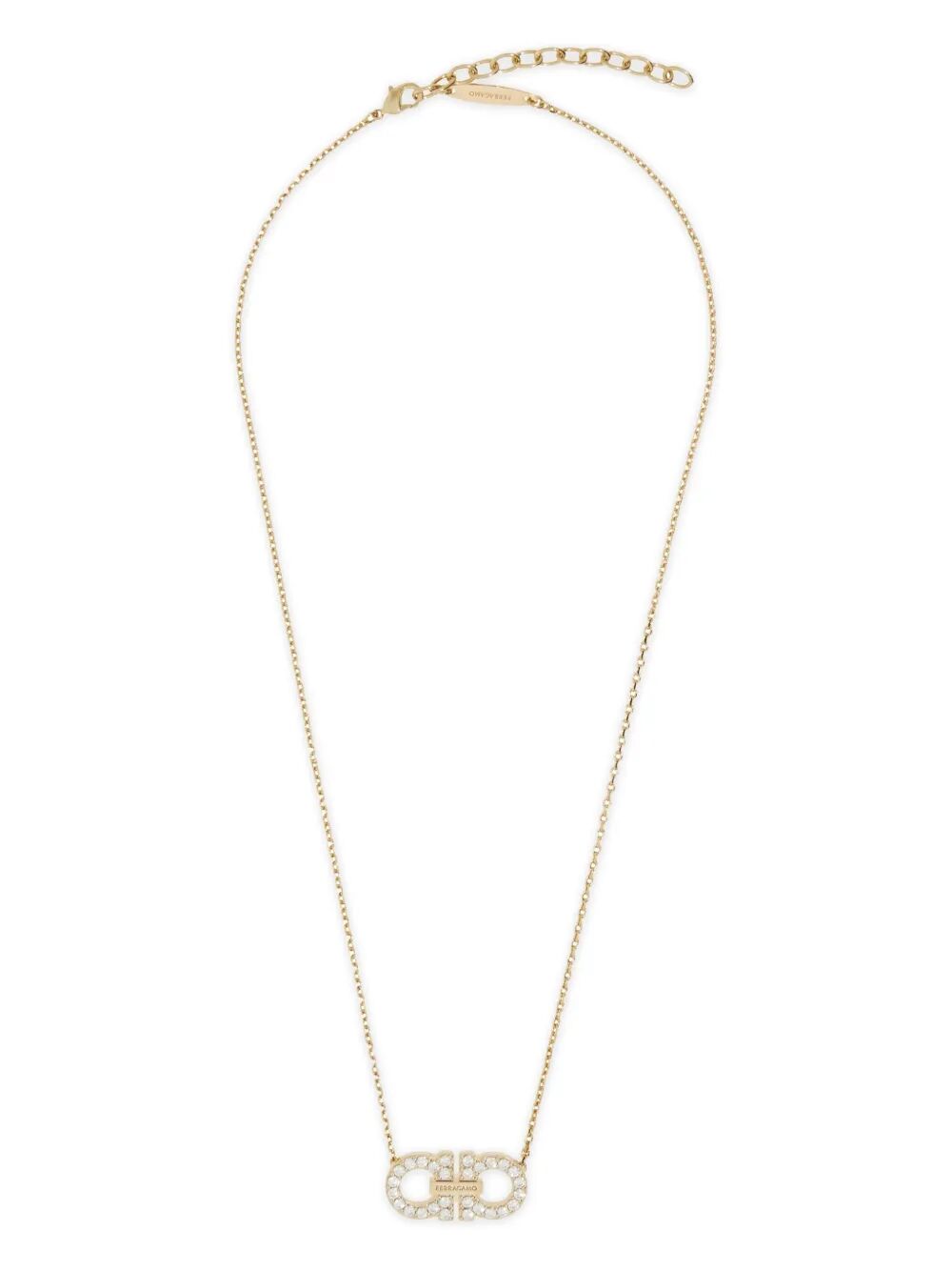 Ferragamo Crystal Embellished Gancini Pendant Necklace