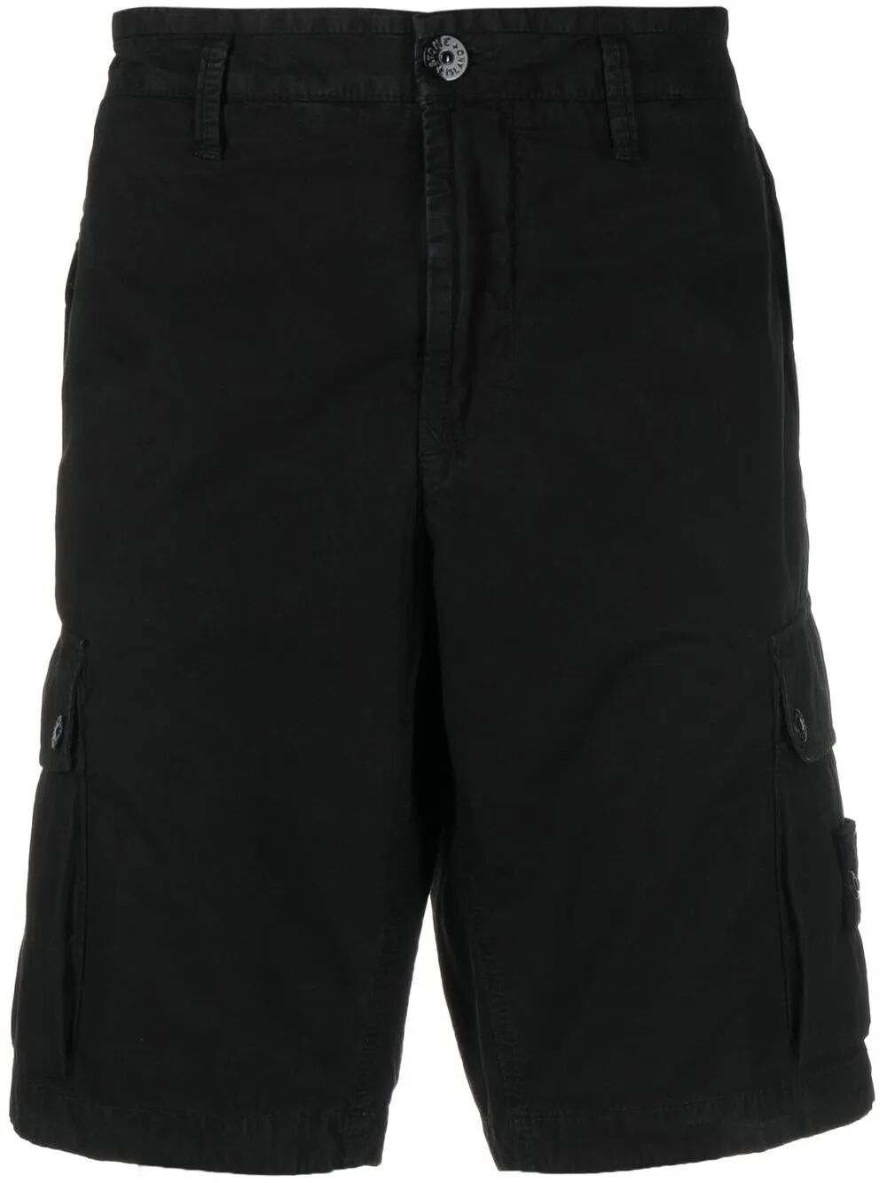 Stone Island Old Effect Cotton Cargo Bermuda Shorts