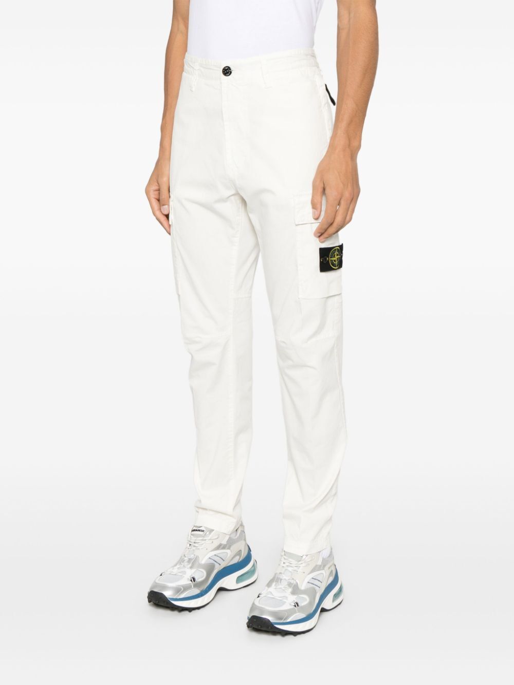 Stone Island Tapered Leg Cotton Cargo Trousers