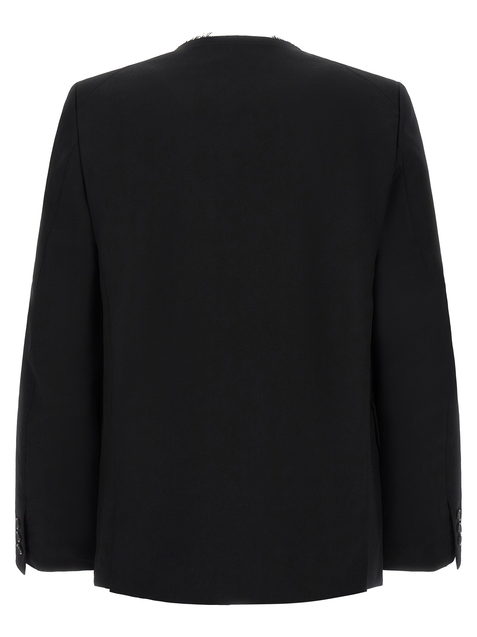 Comme Des Garcons Black Raw Cut Hem Blazer