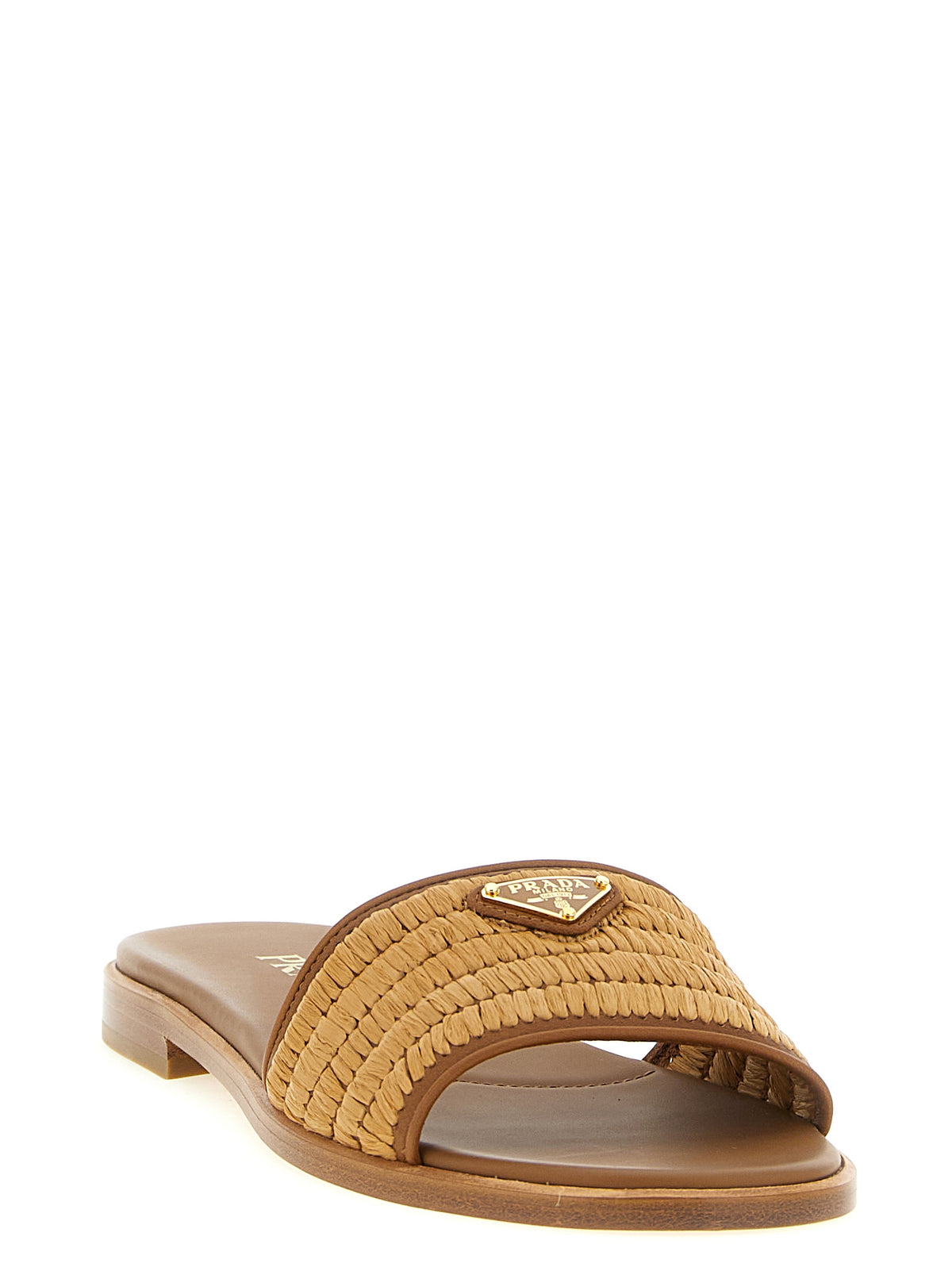 Prada Raffia Slides