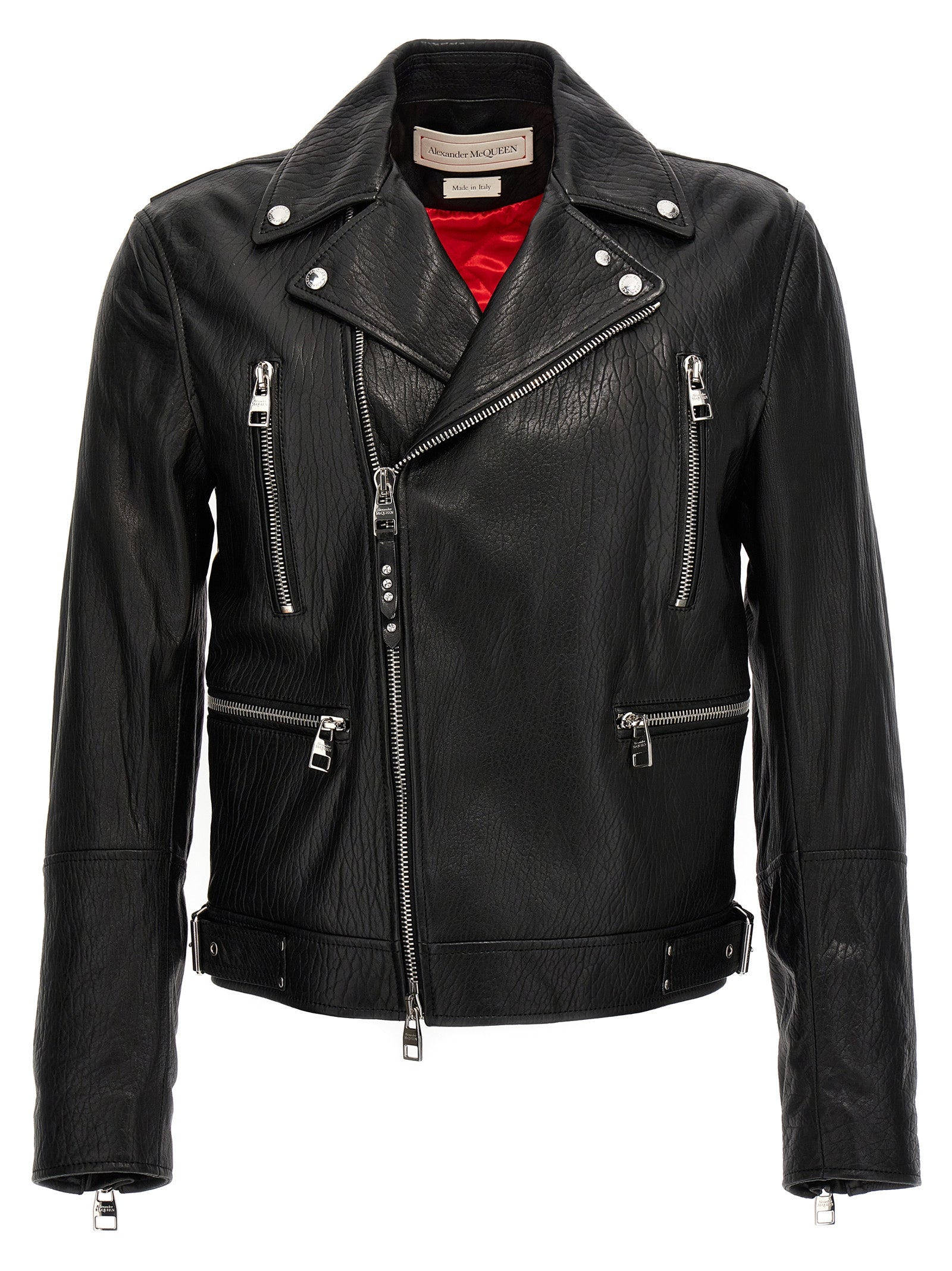 Mcqueen Texture Leather Jacket