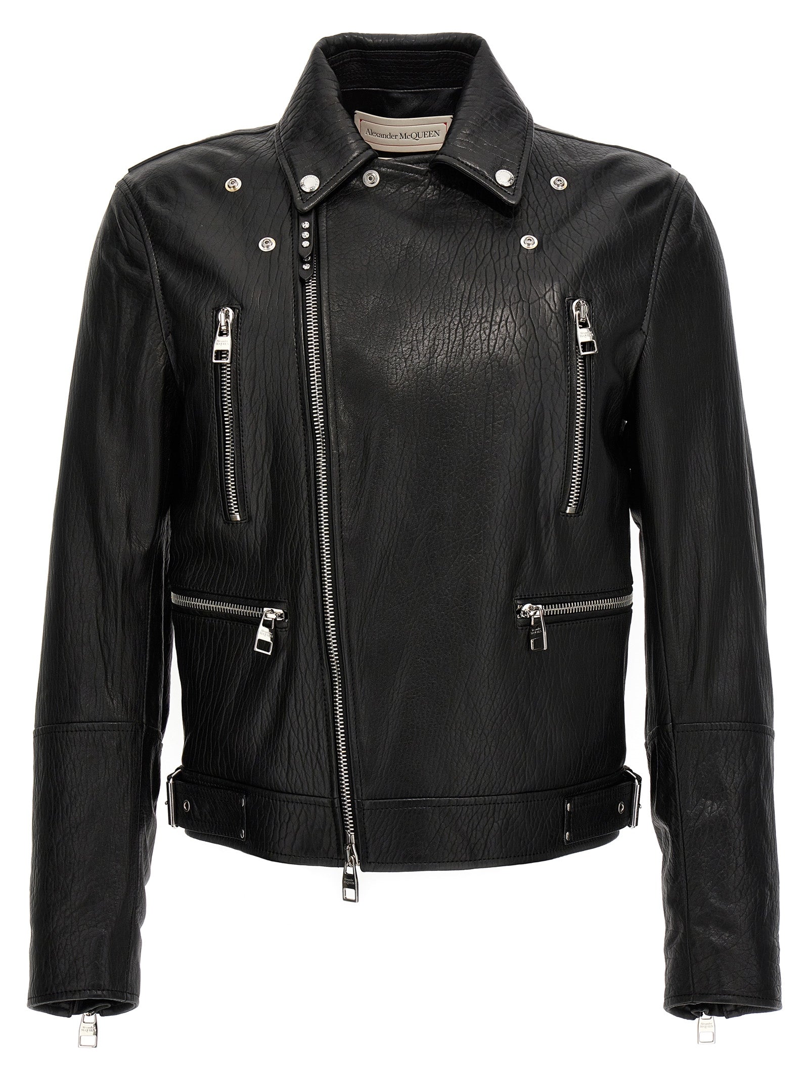 Mcqueen Texture Leather Jacket