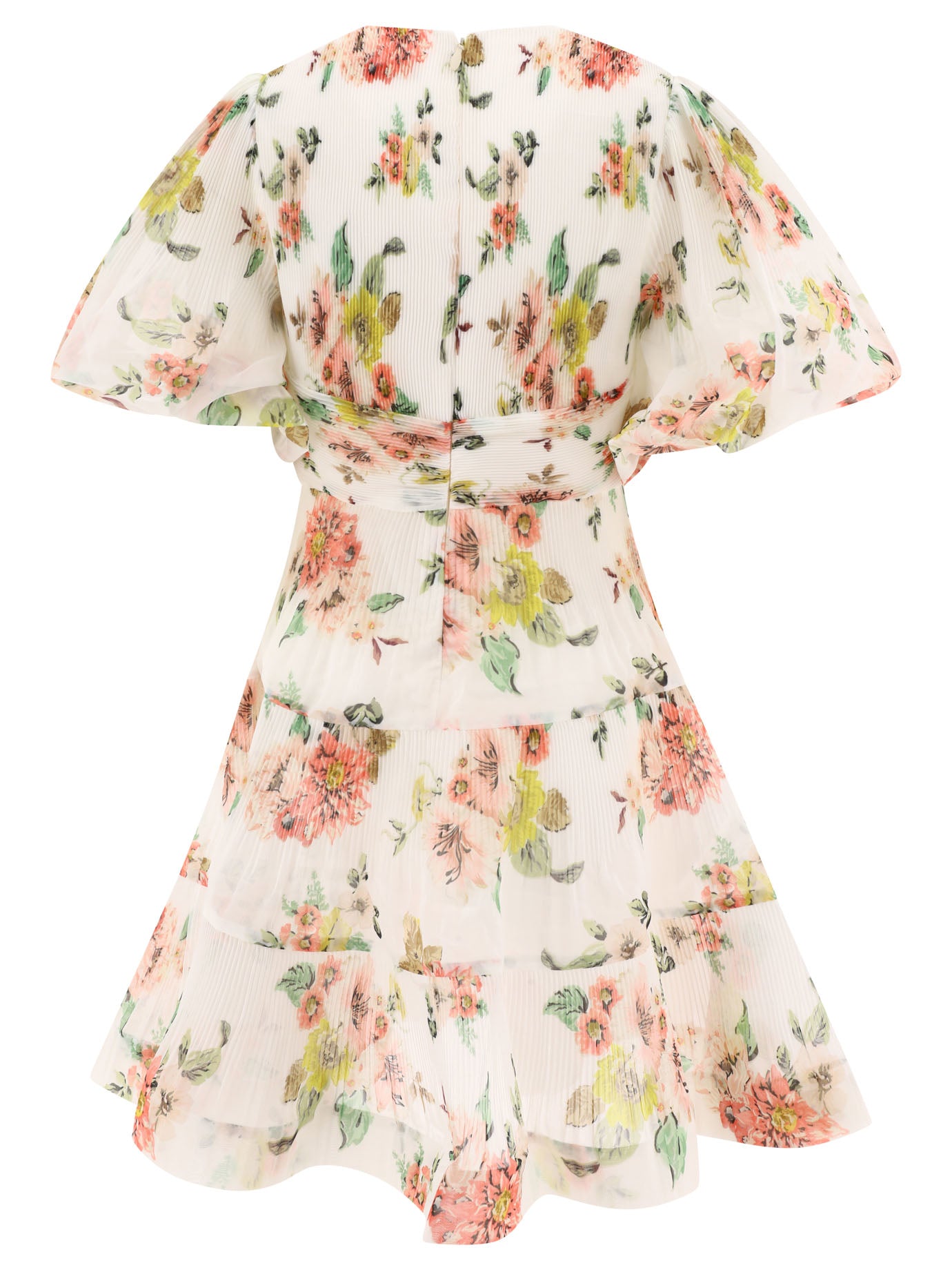 Zimmermann Miniabito Con Maniche A Sbuffo E Stampa Floreale