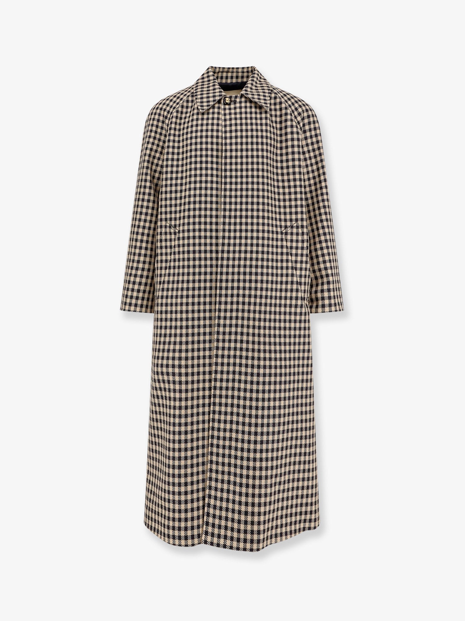 Valentino Wool And Cotton Coat With Vichy Motif