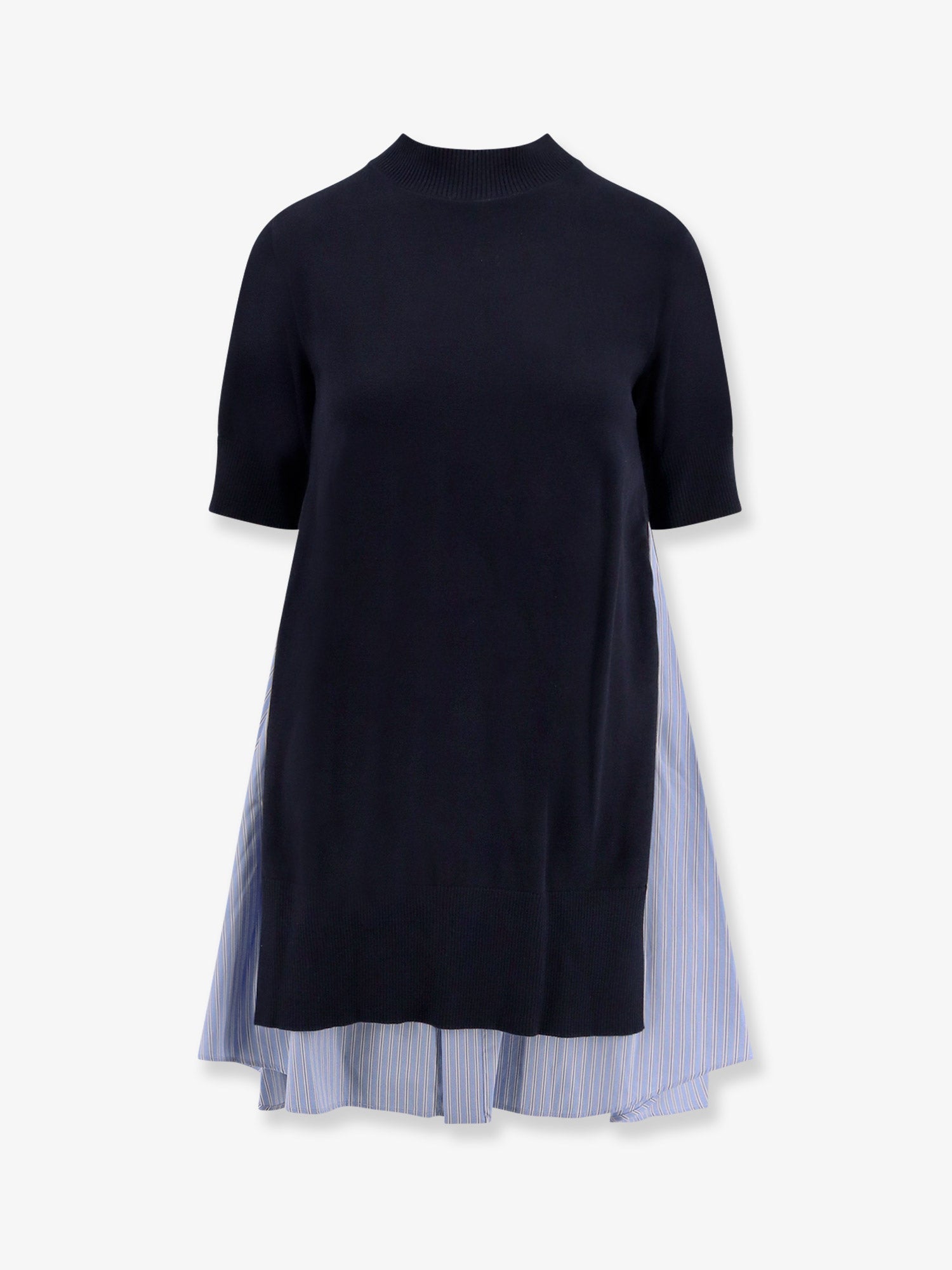 Sacai Cotton Dress With Fabric Inserts