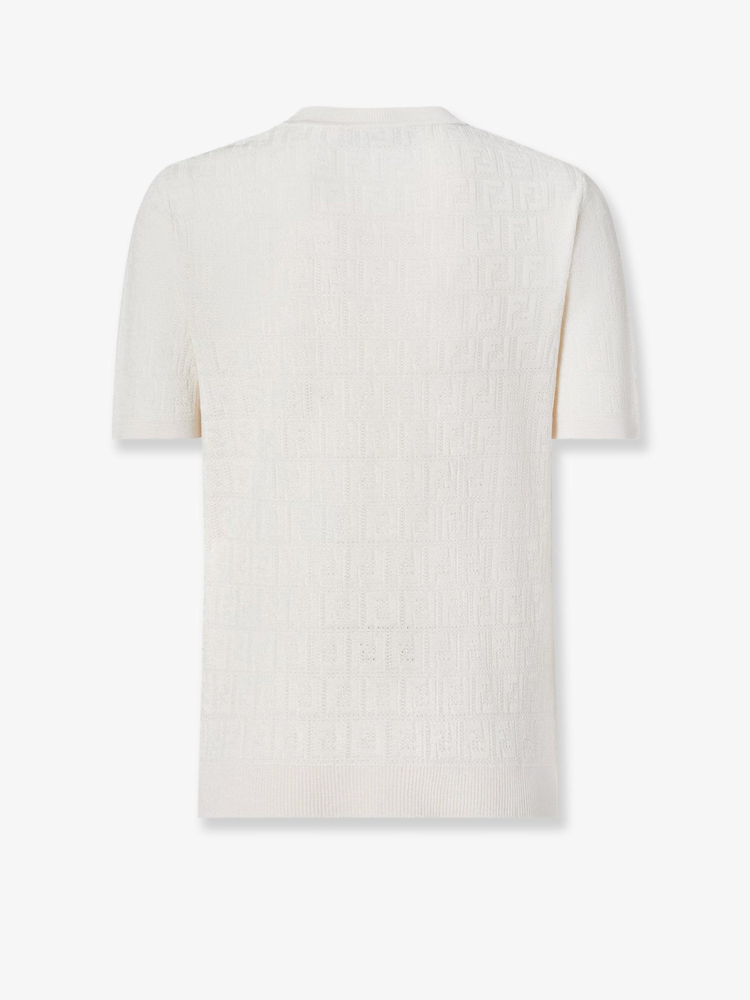 Fendi Cotton Blend T-shirt With All-over Ff Logo