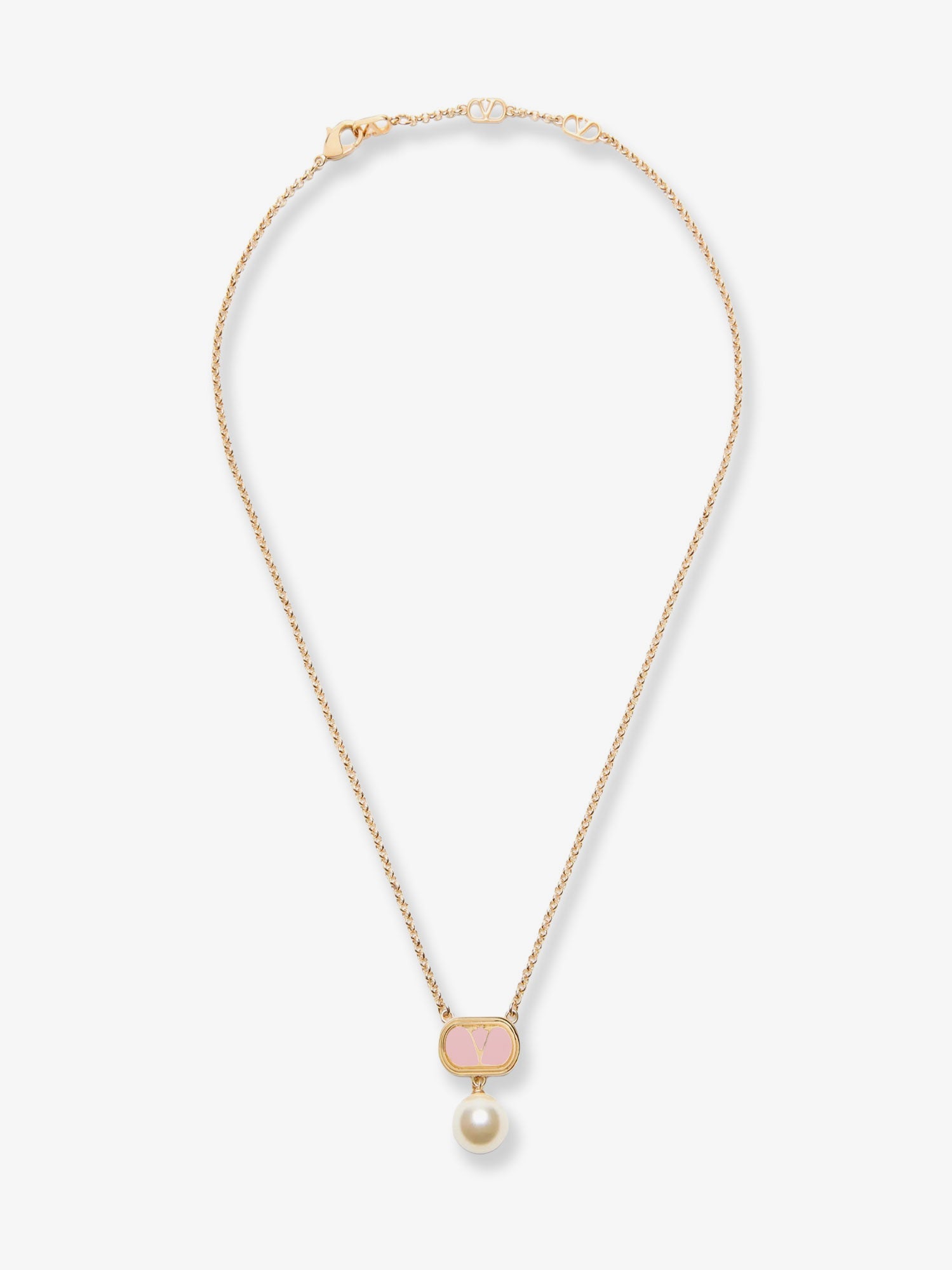 Valentino Ovalette Metal Necklace