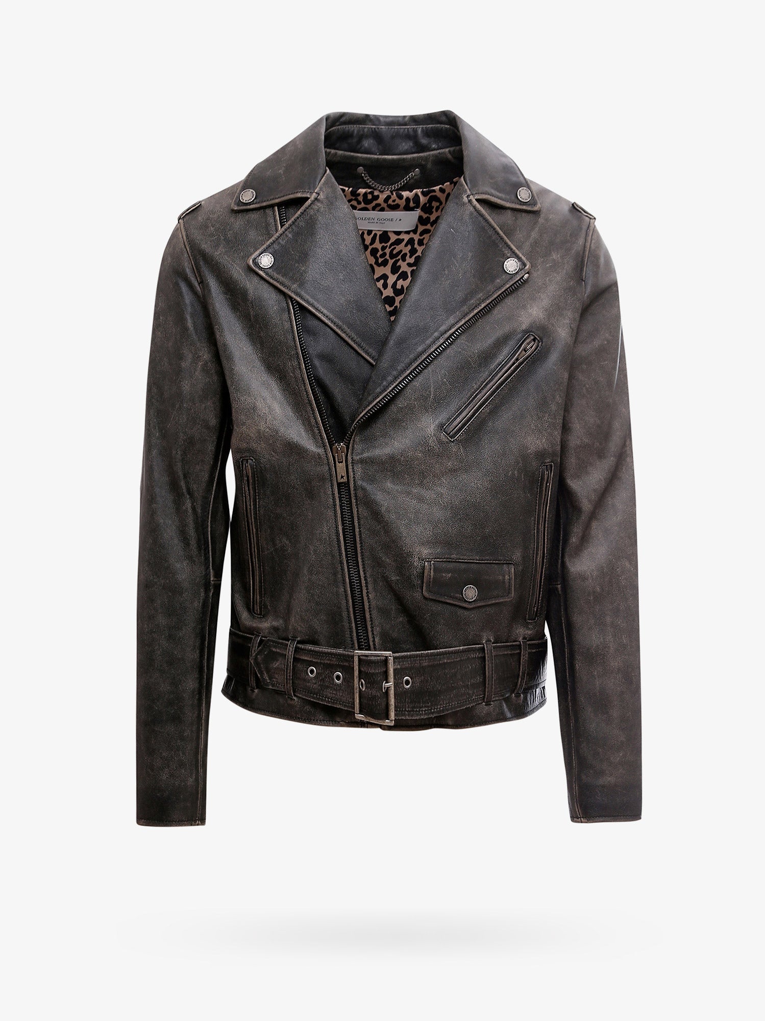 Golden Goose Chiodo Golden Leather Jacket