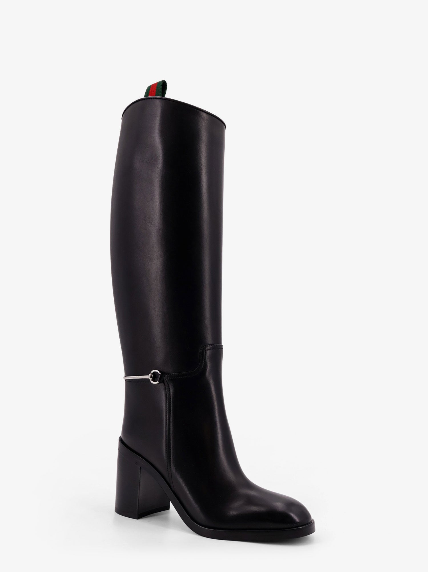 Gucci Leather Boots With Slim Horsebit Detail