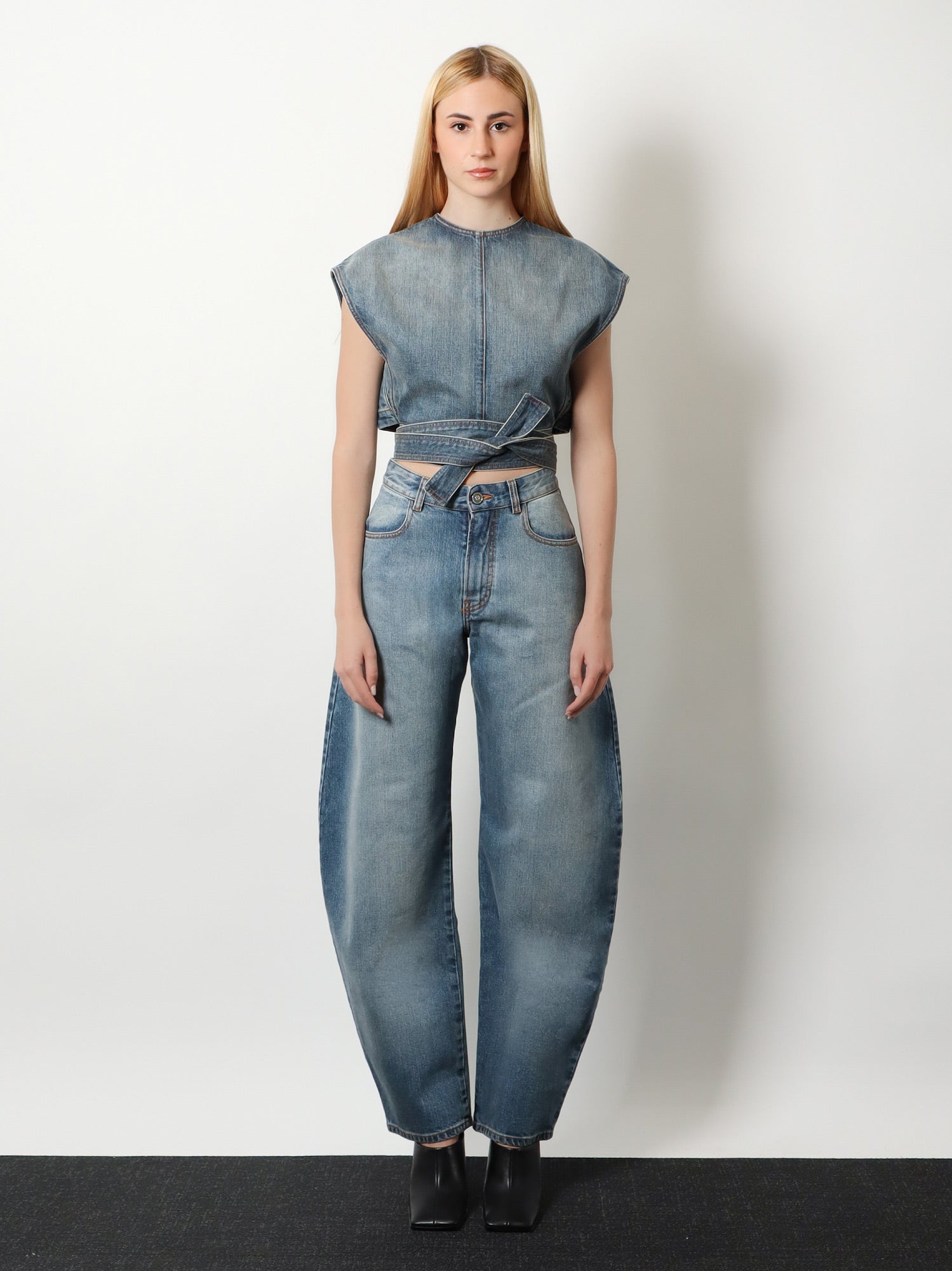 Alaïa Faded Blue Denim Jeans