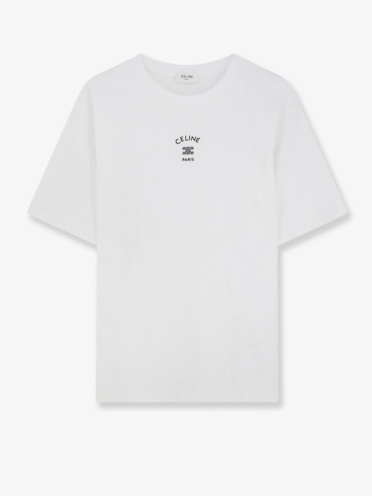 Celine Cotton Blend T-shirt With Front Logo Print