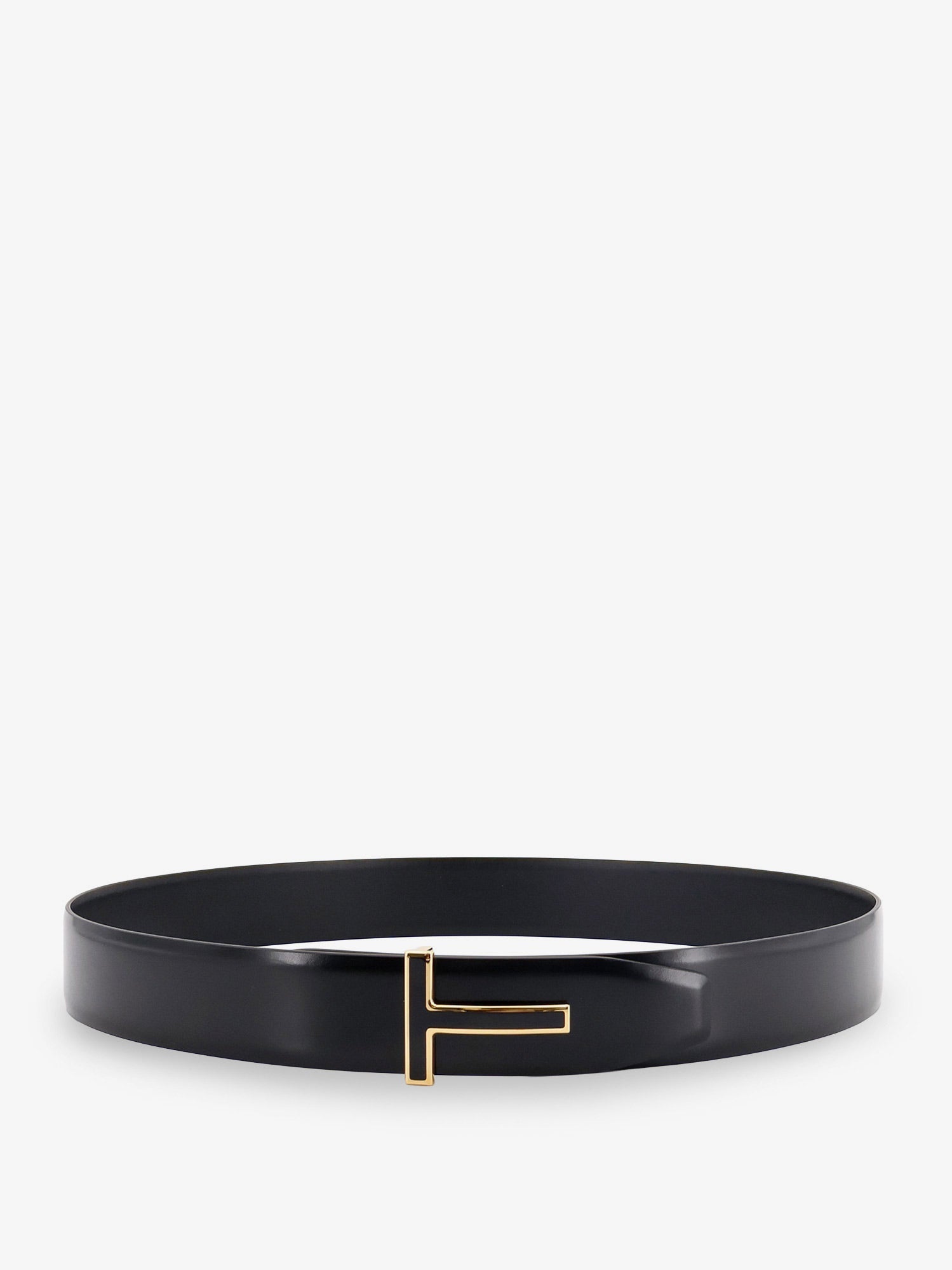 Tom Ford Leather Belt With Metal Logo Buckle