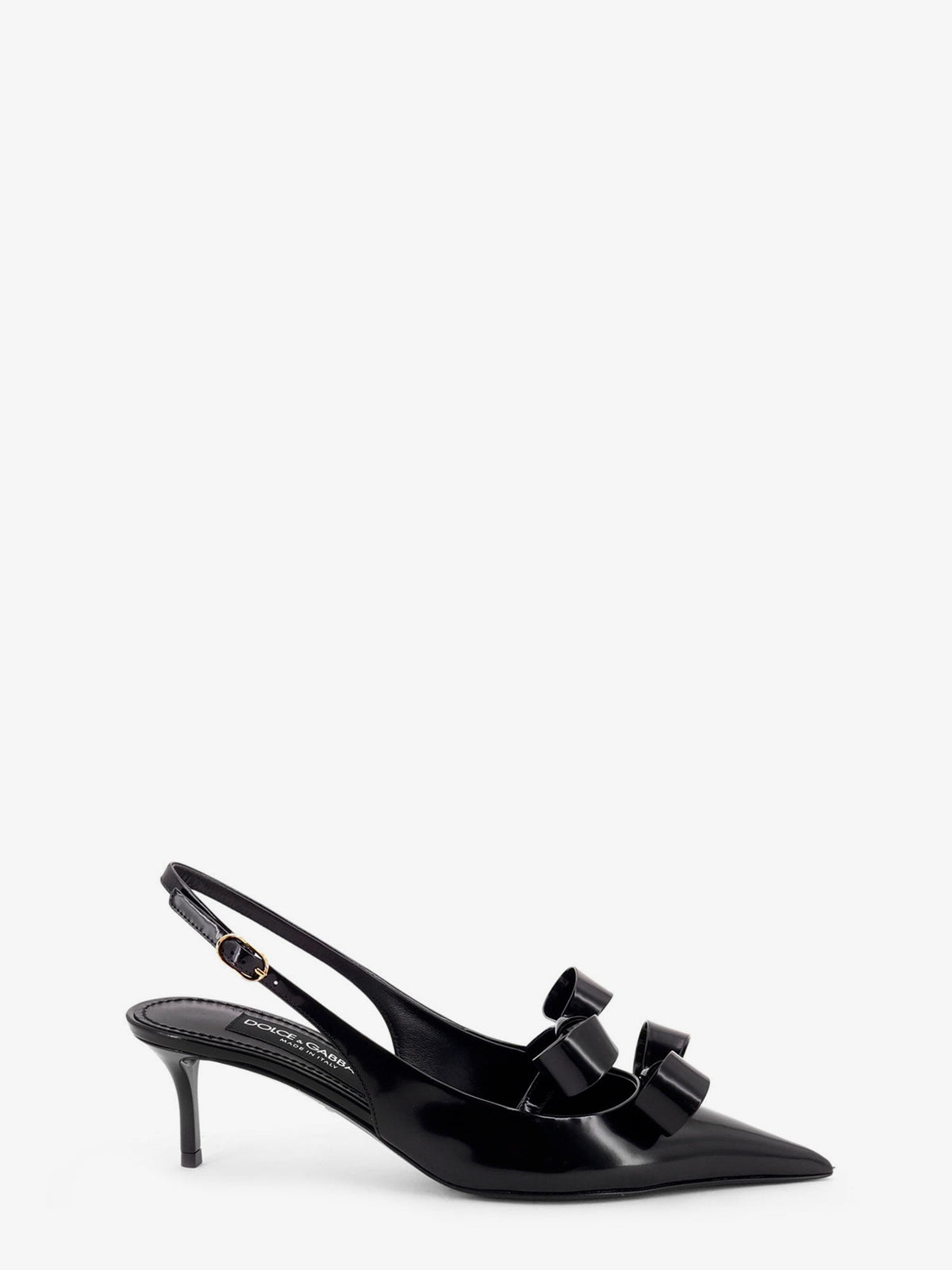 Dolce & Gabbana Patent Leather Sandals With Front Bow Detail