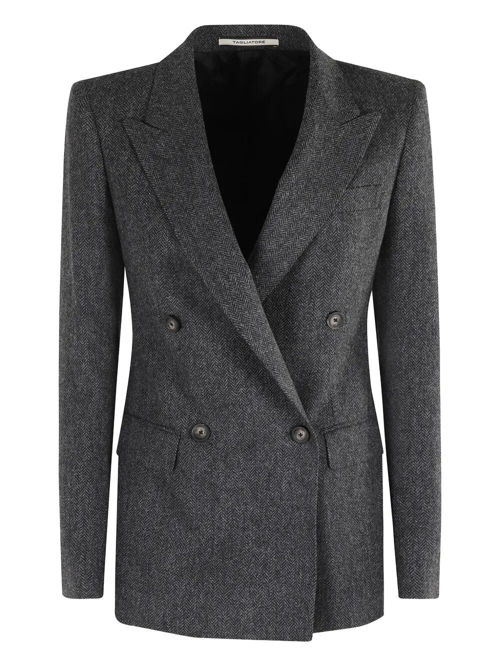 Tagliatore Double-breasted Wool Herringbone Blazer