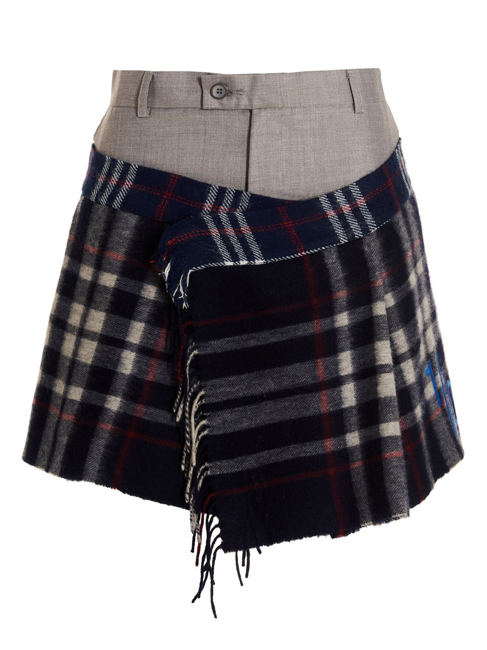 1/Off 'Check Scarf Reworked' Skirt