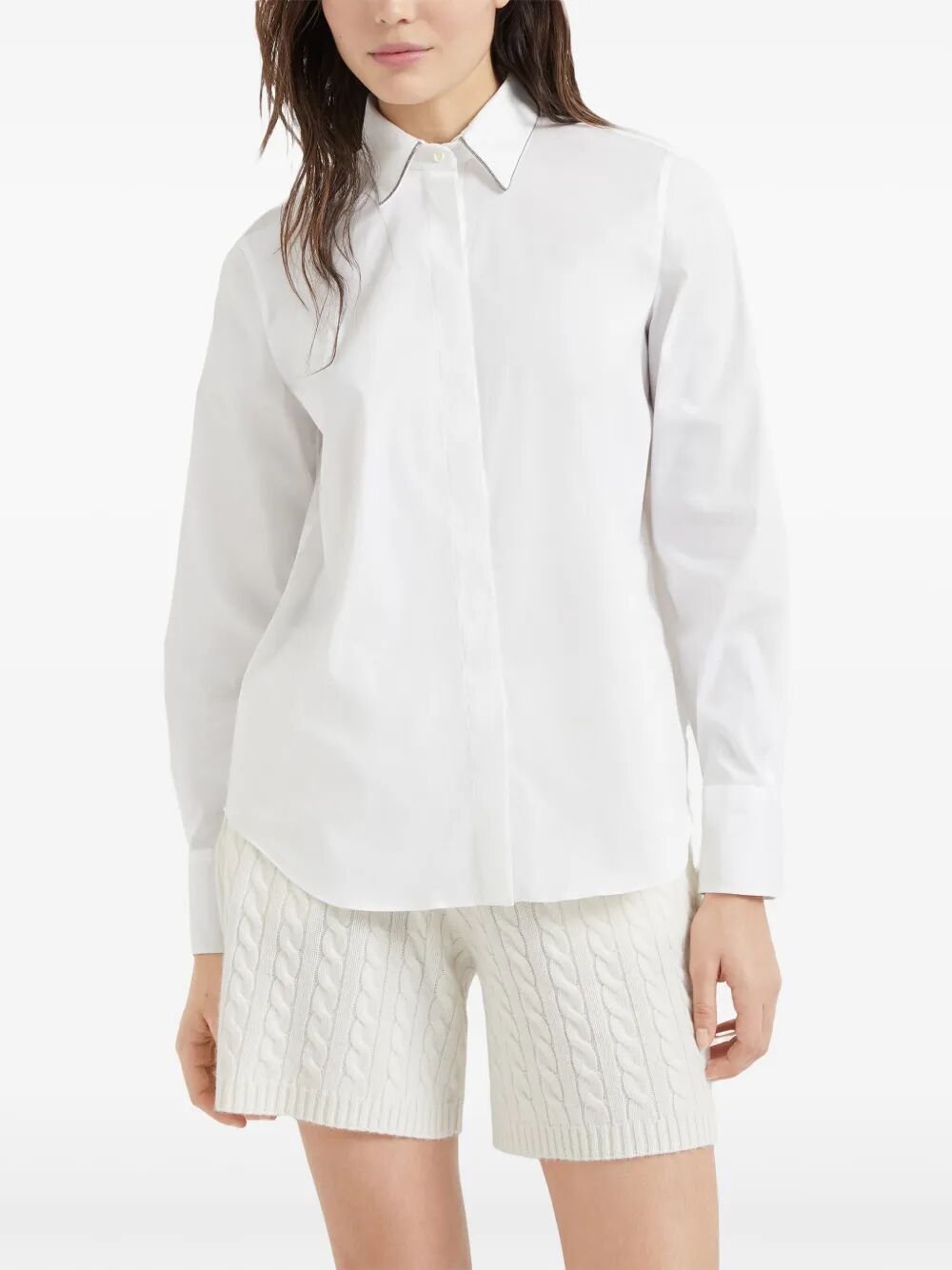 Brunello Cucinelli Shirt W Monili Trim At Collar