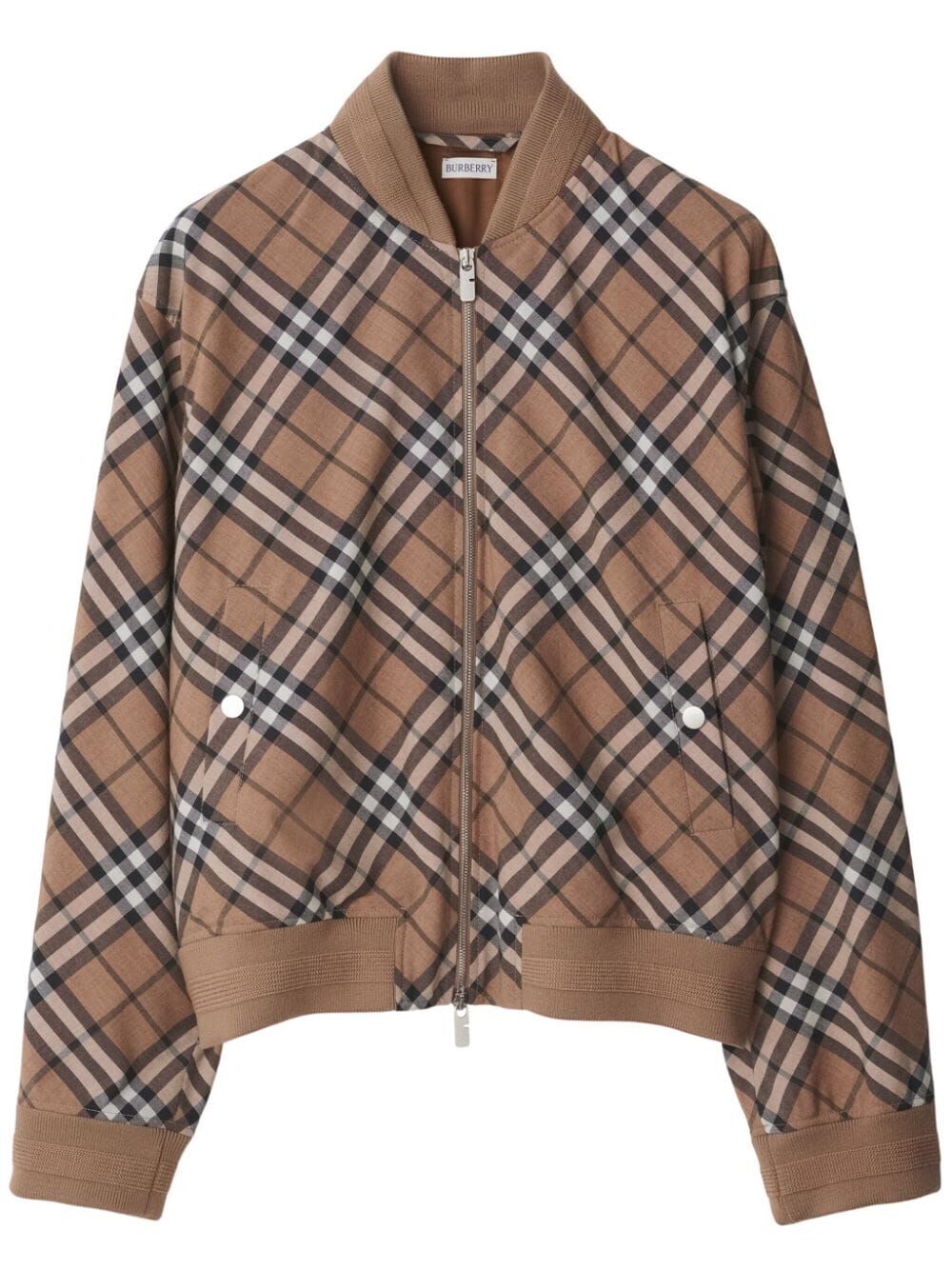Burberry Check Wool Blend Harrington Jacket
