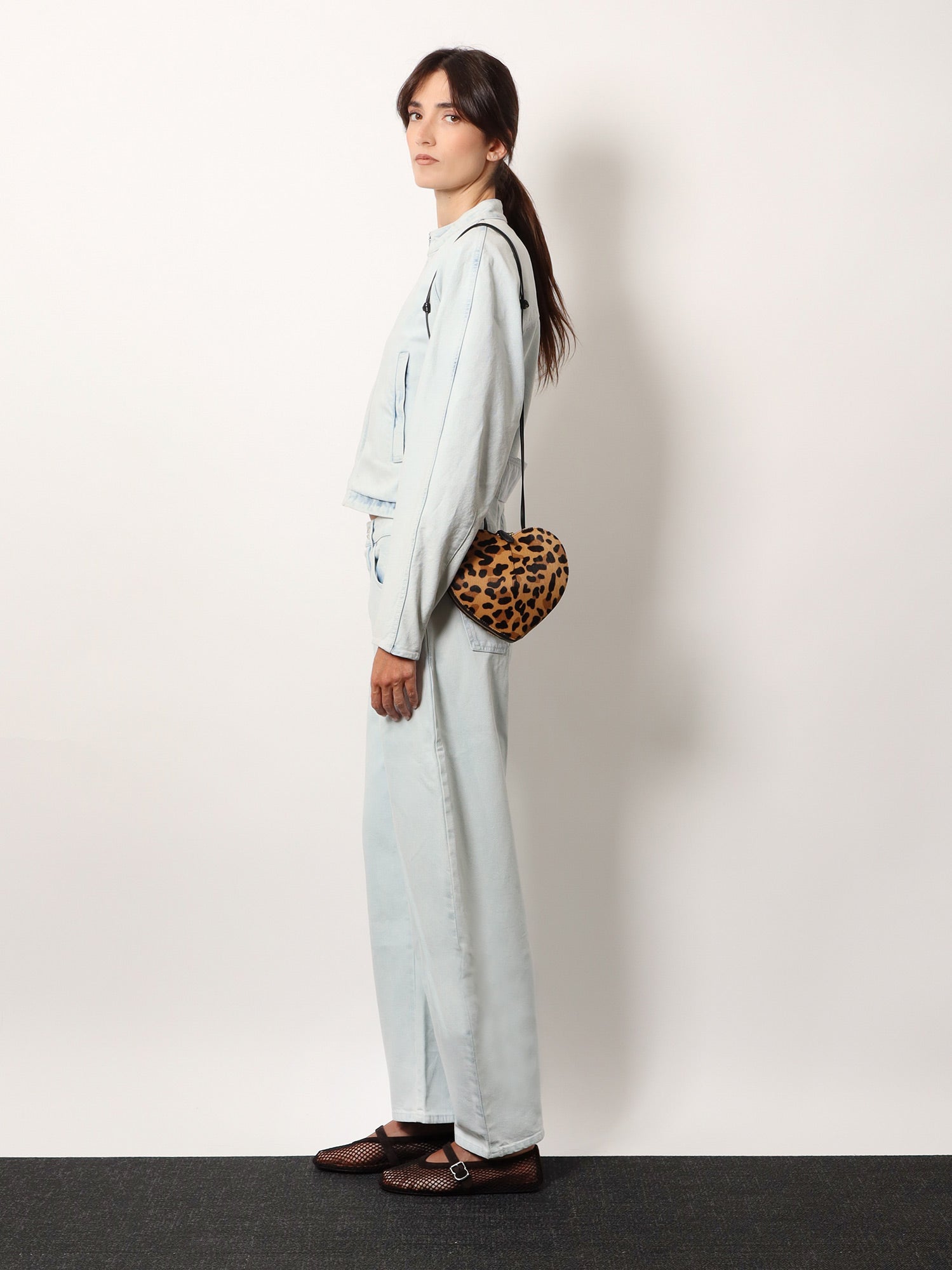 Alaïa Le Coeur Leopard Haircalf Shoulder Bag