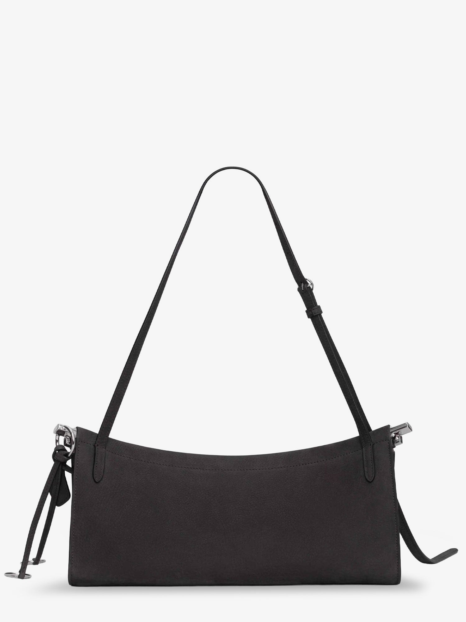 Alaïa East West Leather Shoulder Bag With Engraved Lettering Logo