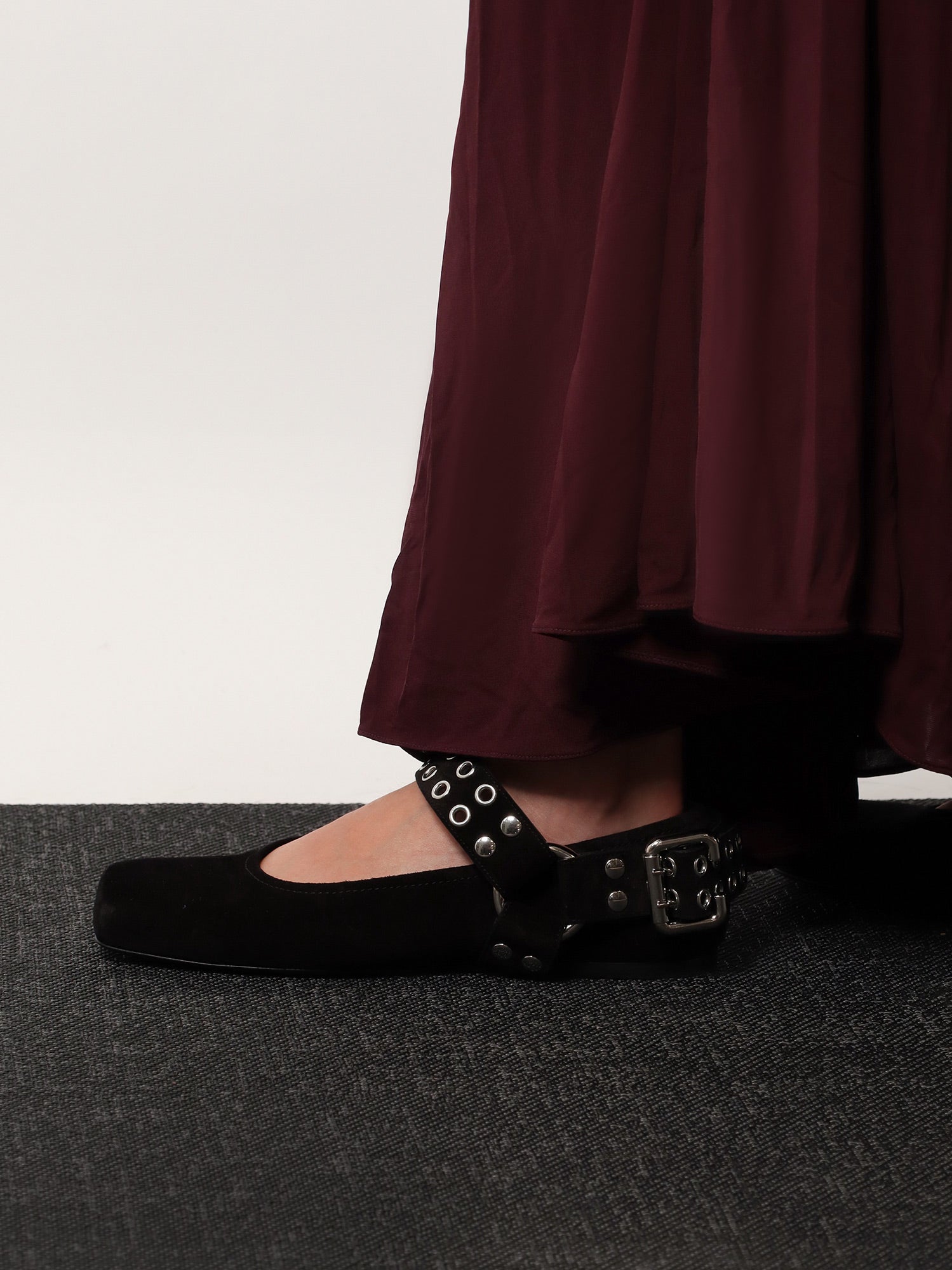 Alaïa Suede Biker Flat Ballerinas