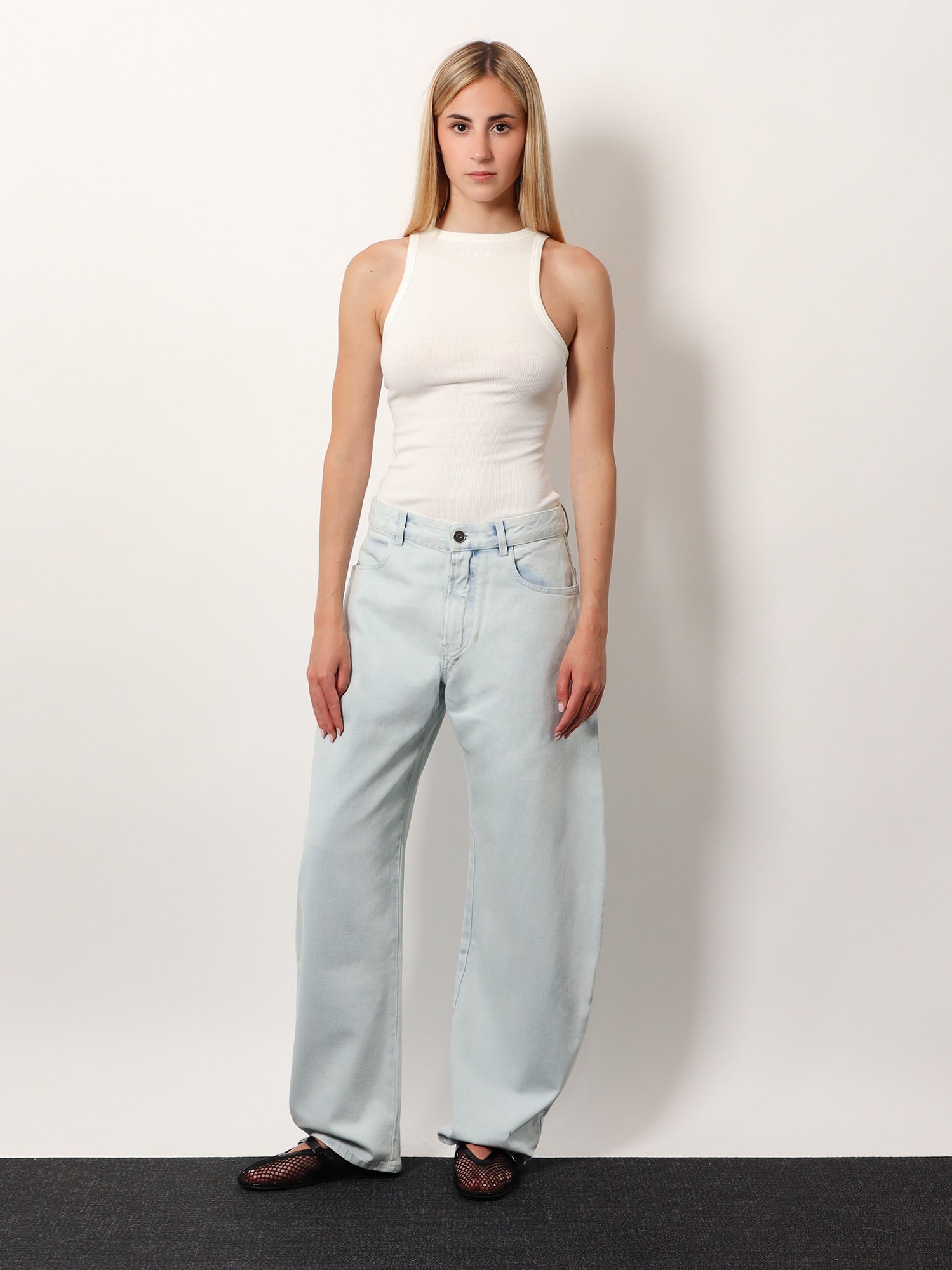 Alaïa Halter Cotton And Viscose Bodysuit