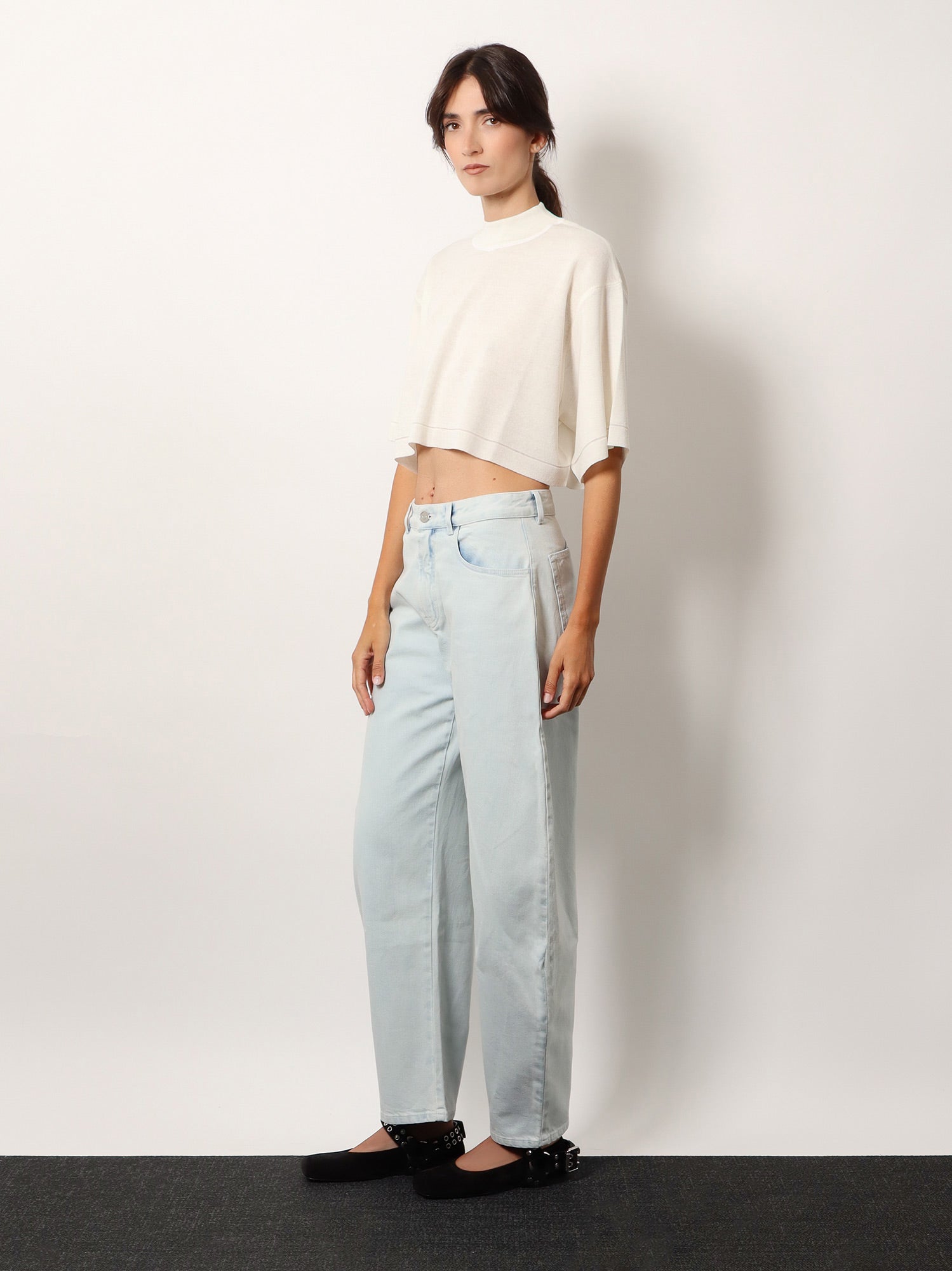 Alaïa Cropped Cotton Blend Top