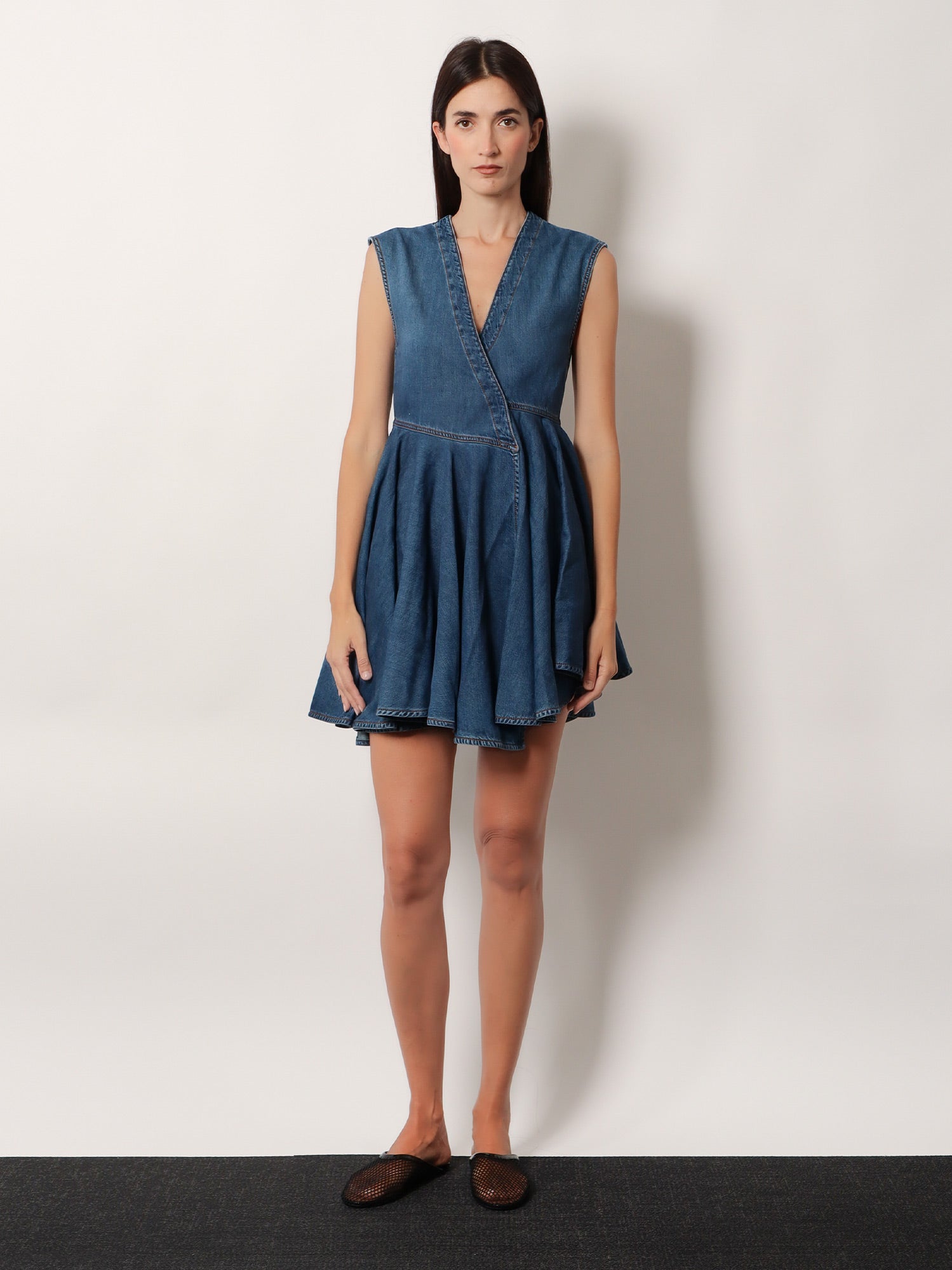 Alaïa Wrap Denim Dress